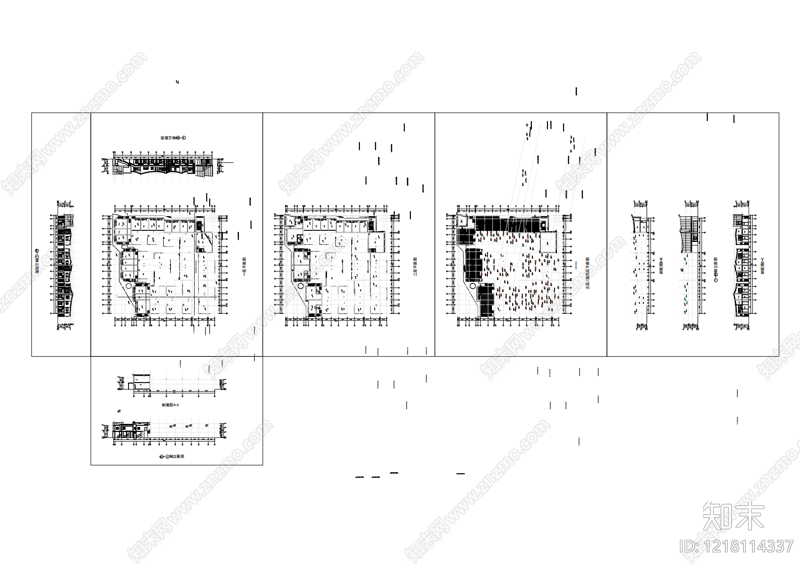 商业街cad施工图下载【ID:1218114337】