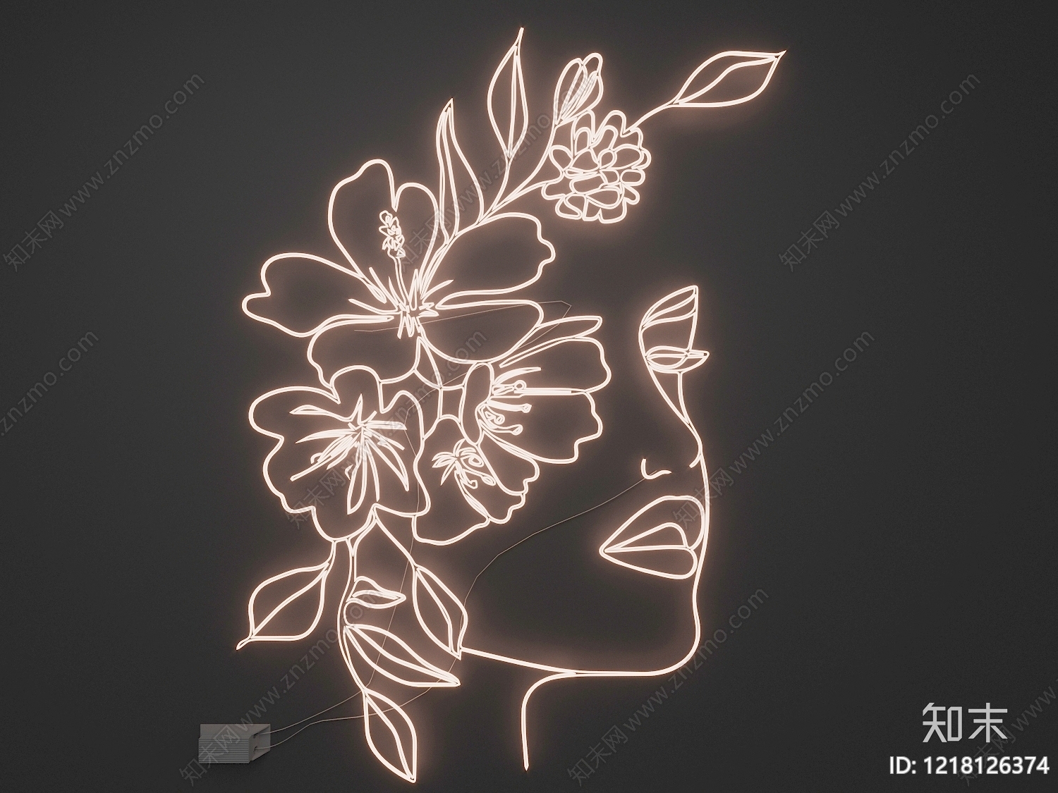 极简霓虹灯SU模型下载【ID:1218126374】