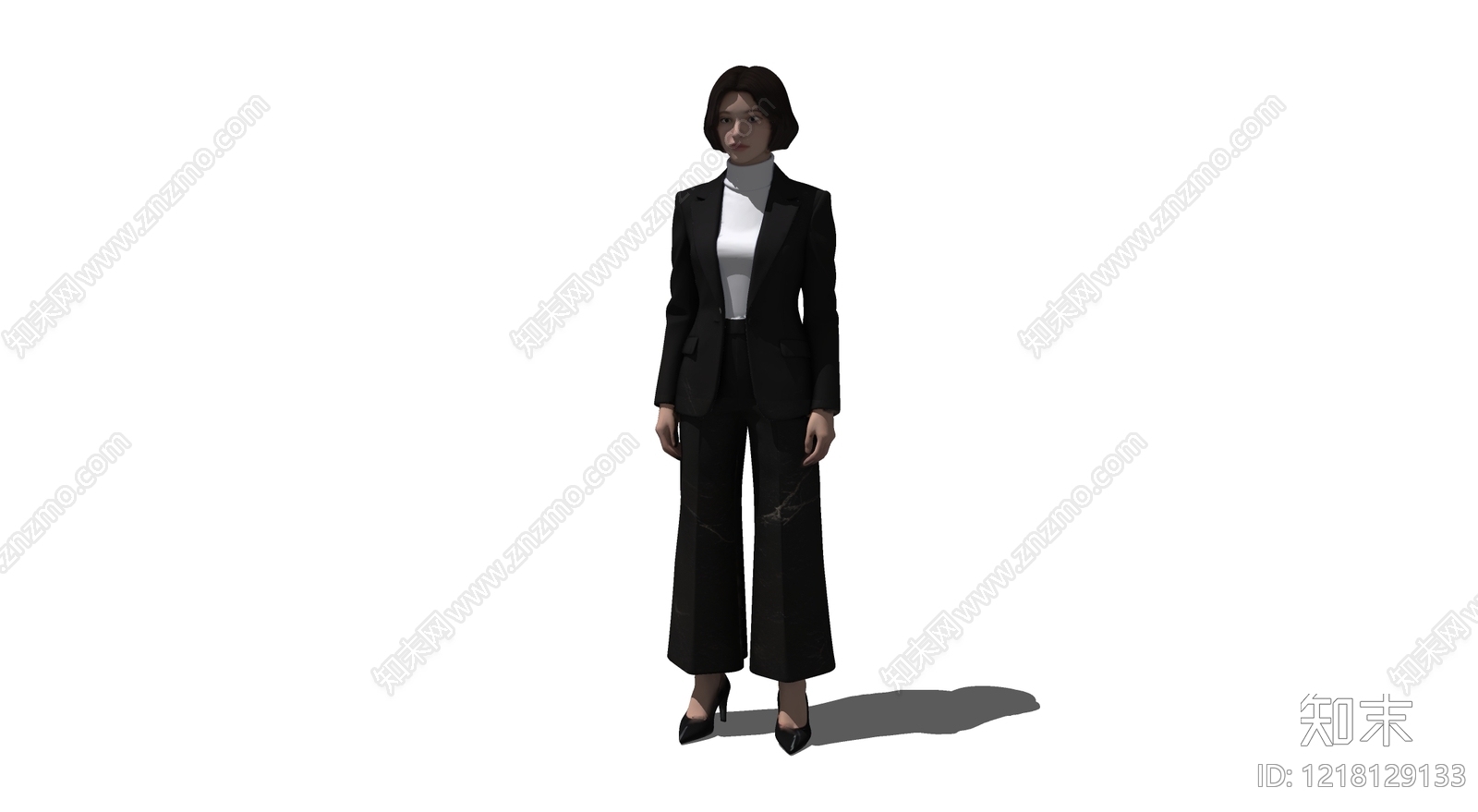 极简女人SU模型下载【ID:1218129133】