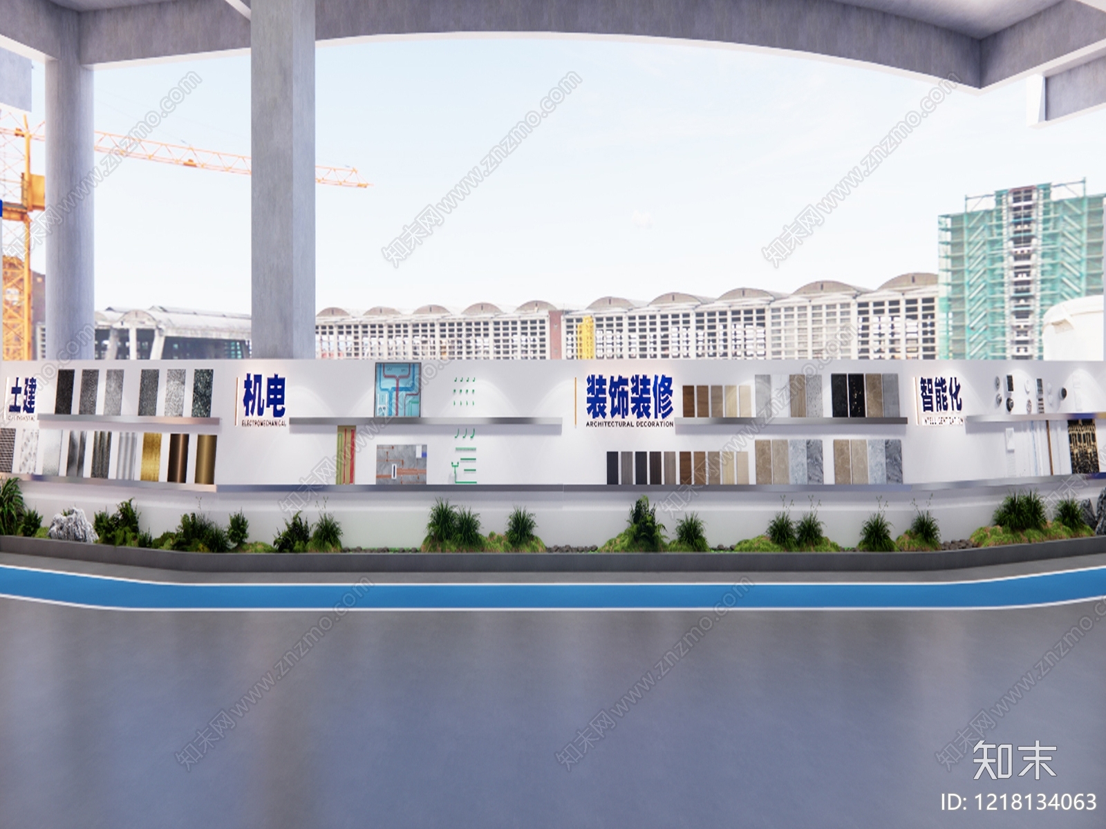 现代简约企业文化展厅SU模型下载【ID:1218134063】