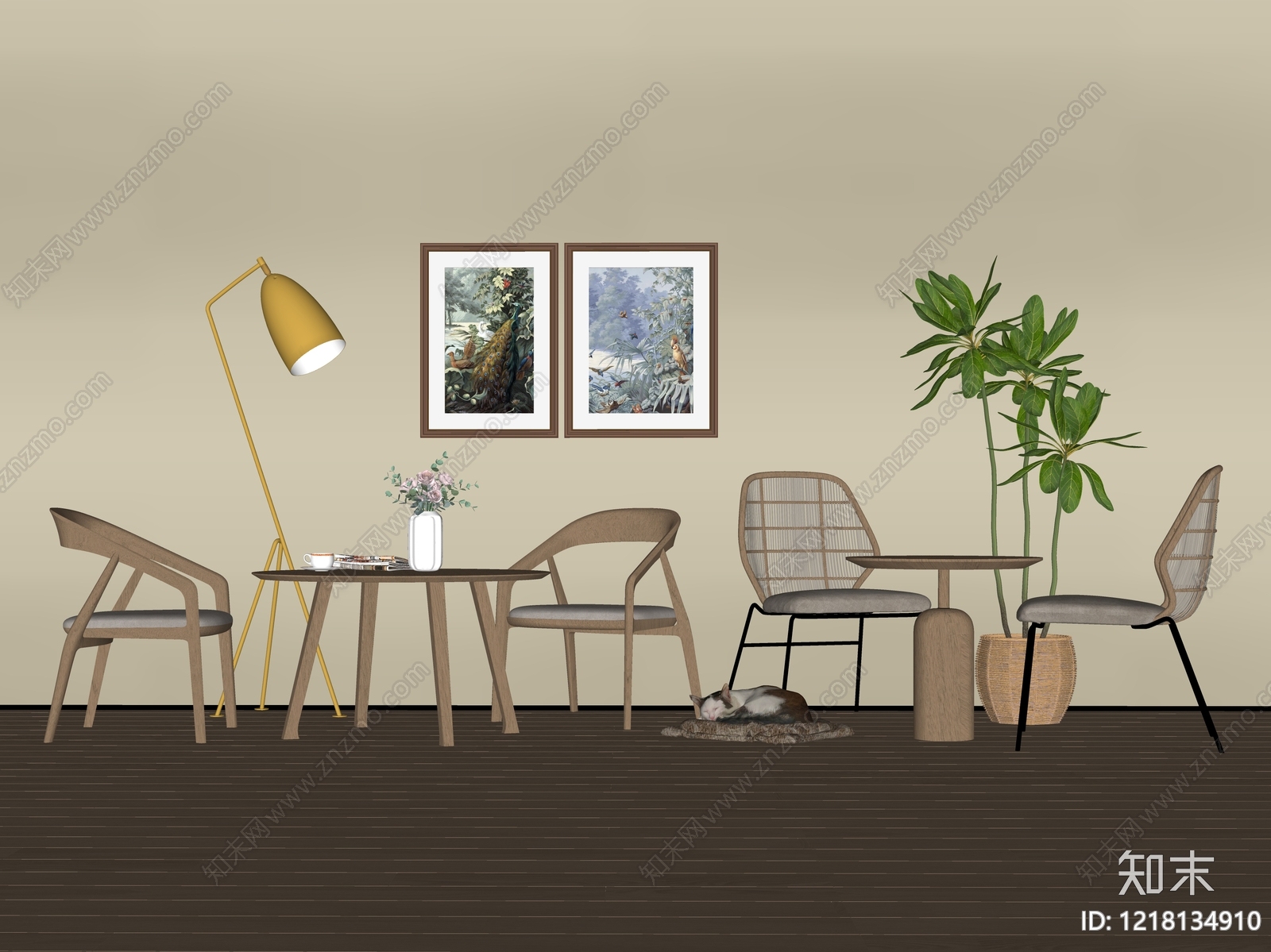 原木风休闲椅SU模型下载【ID:1218134910】