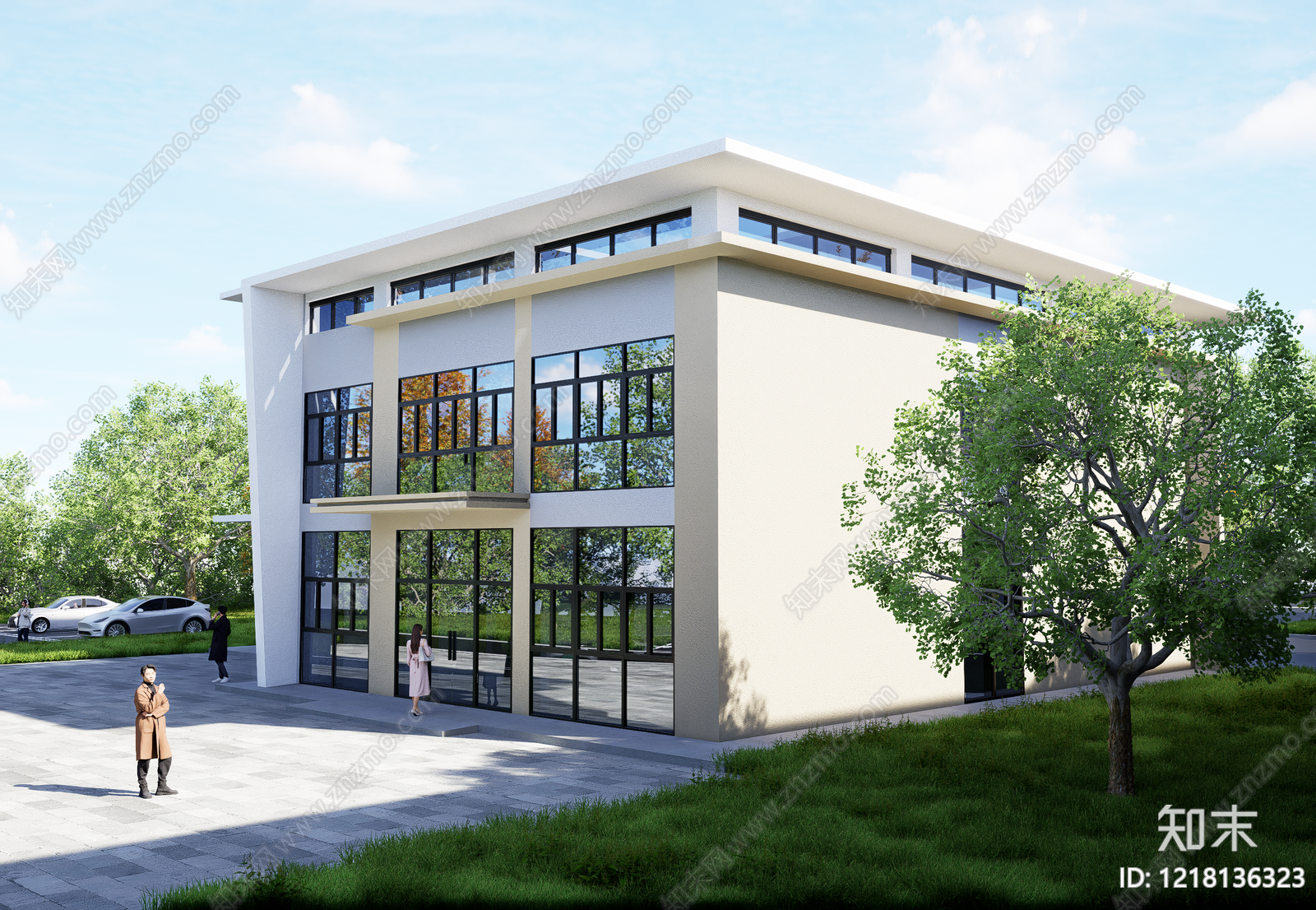 现代简约小公建SU模型下载【ID:1218136323】