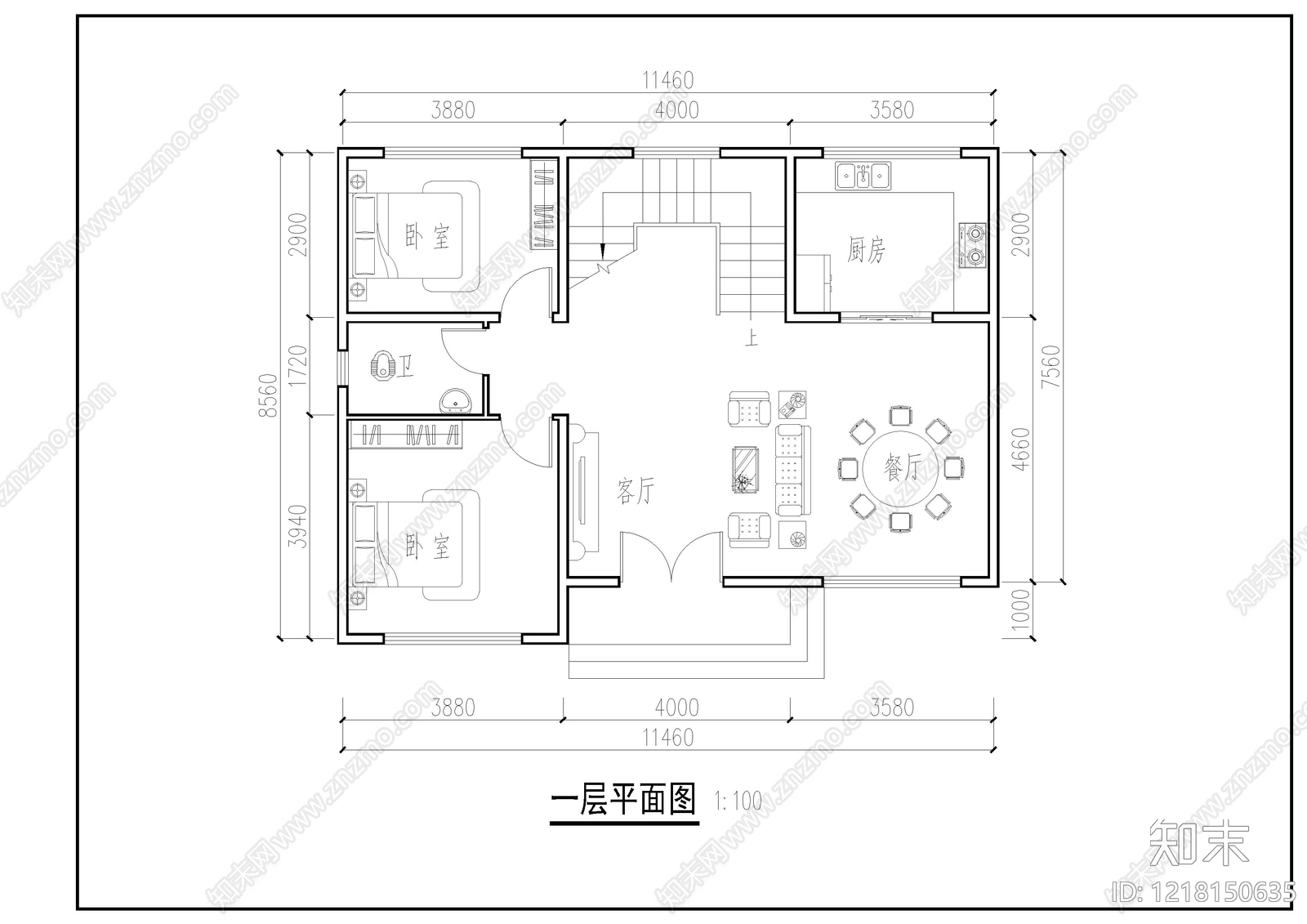 别墅建筑cad施工图下载【ID:1218150635】