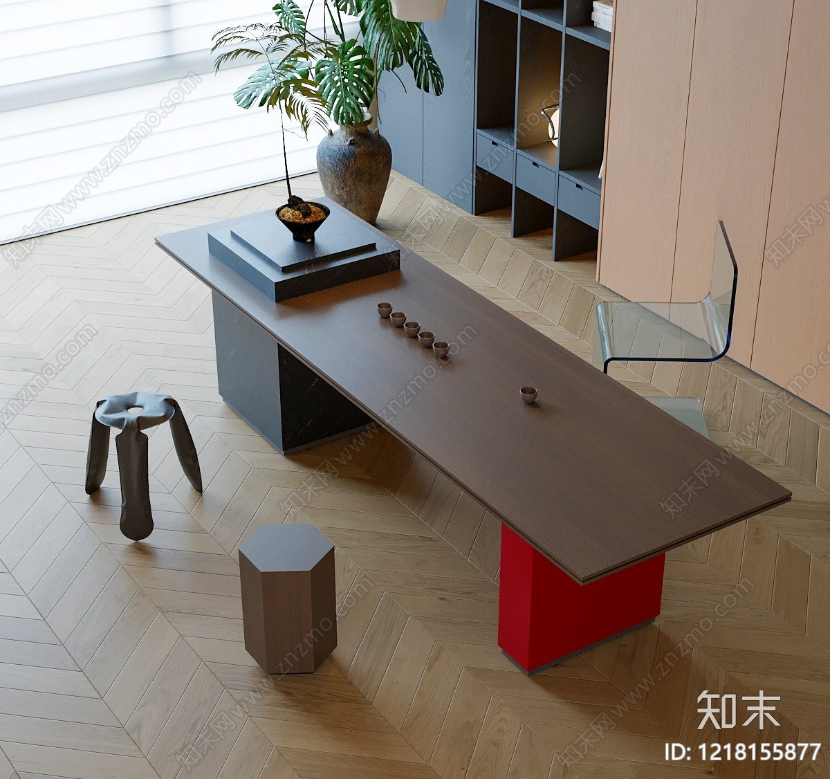 现代简约茶桌椅3D模型下载【ID:1218155877】