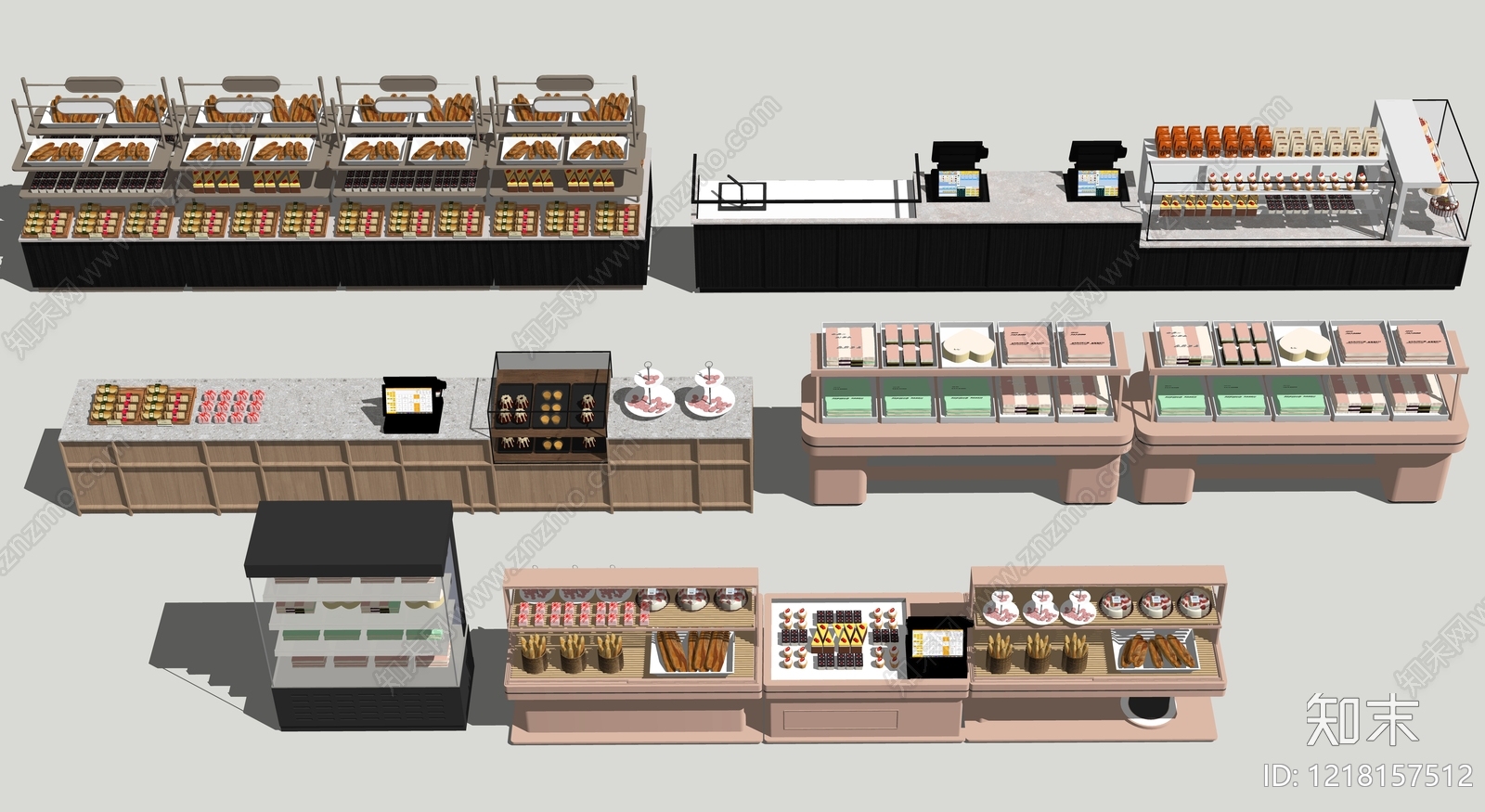 现代简约食品展厅SU模型下载【ID:1218157512】