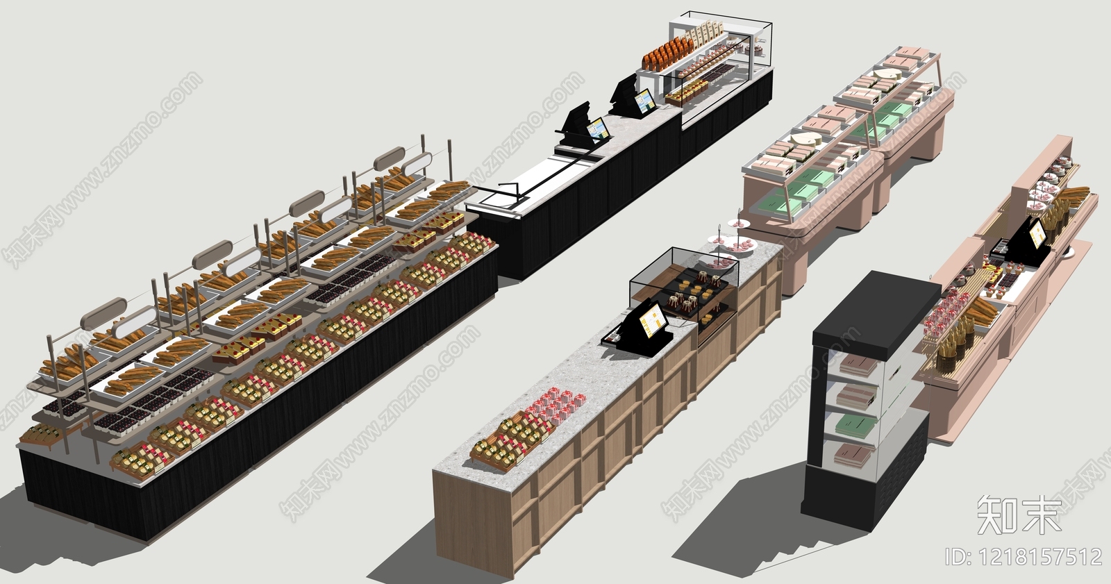 现代简约食品展厅SU模型下载【ID:1218157512】