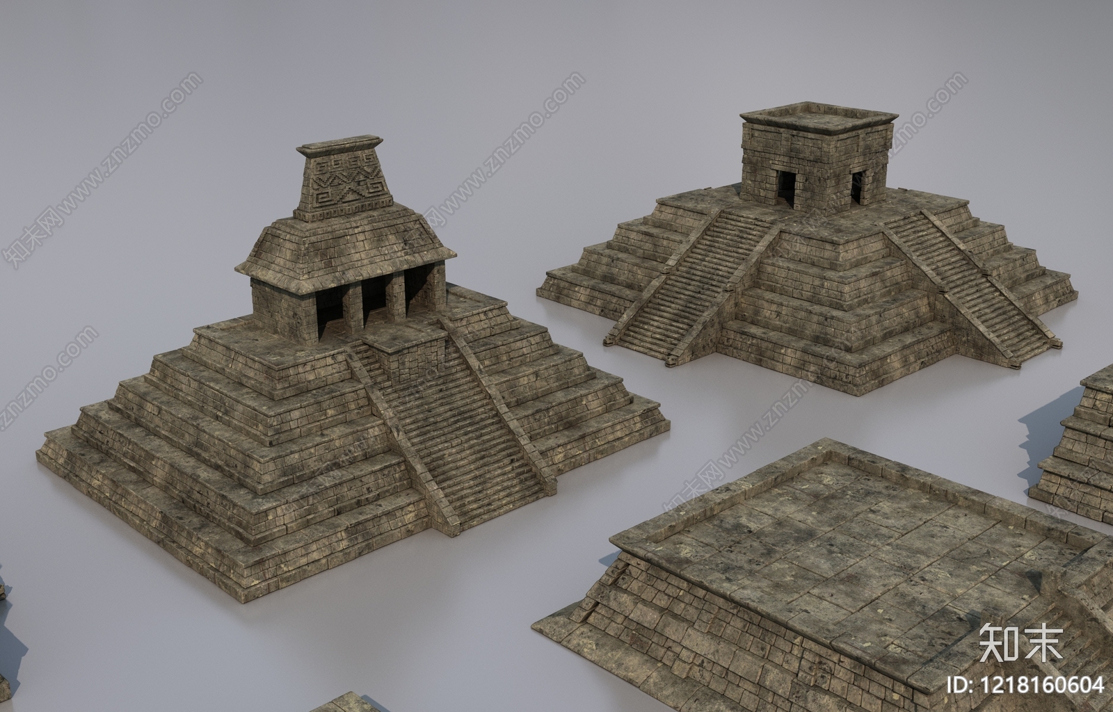 玛雅复古古建3D模型下载【ID:1218160604】