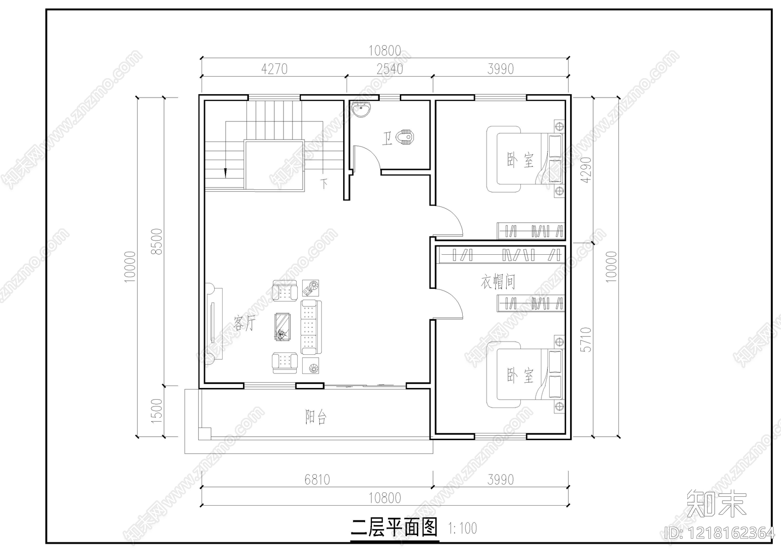 别墅建筑cad施工图下载【ID:1218162364】