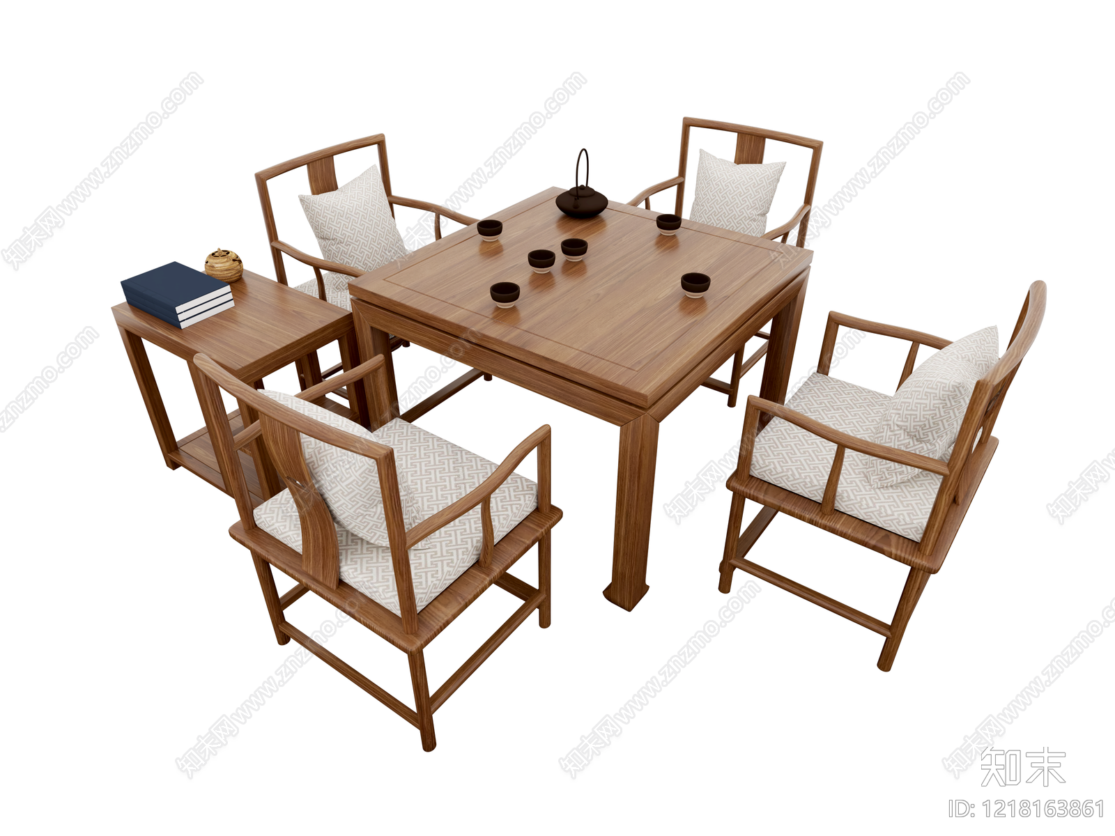 新中式茶桌椅3D模型下载【ID:1218163861】