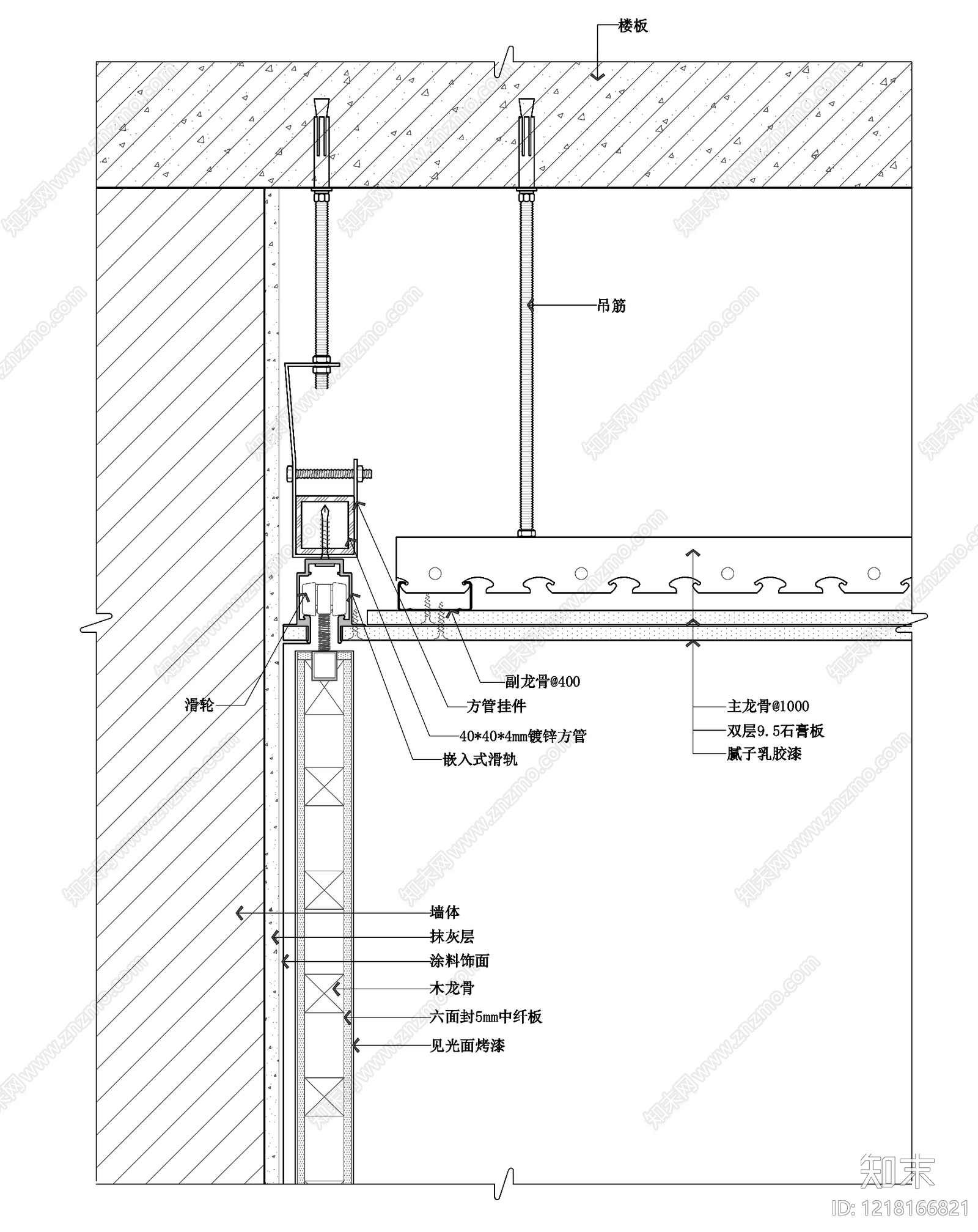 推拉门节点cad施工图下载【ID:1218166821】