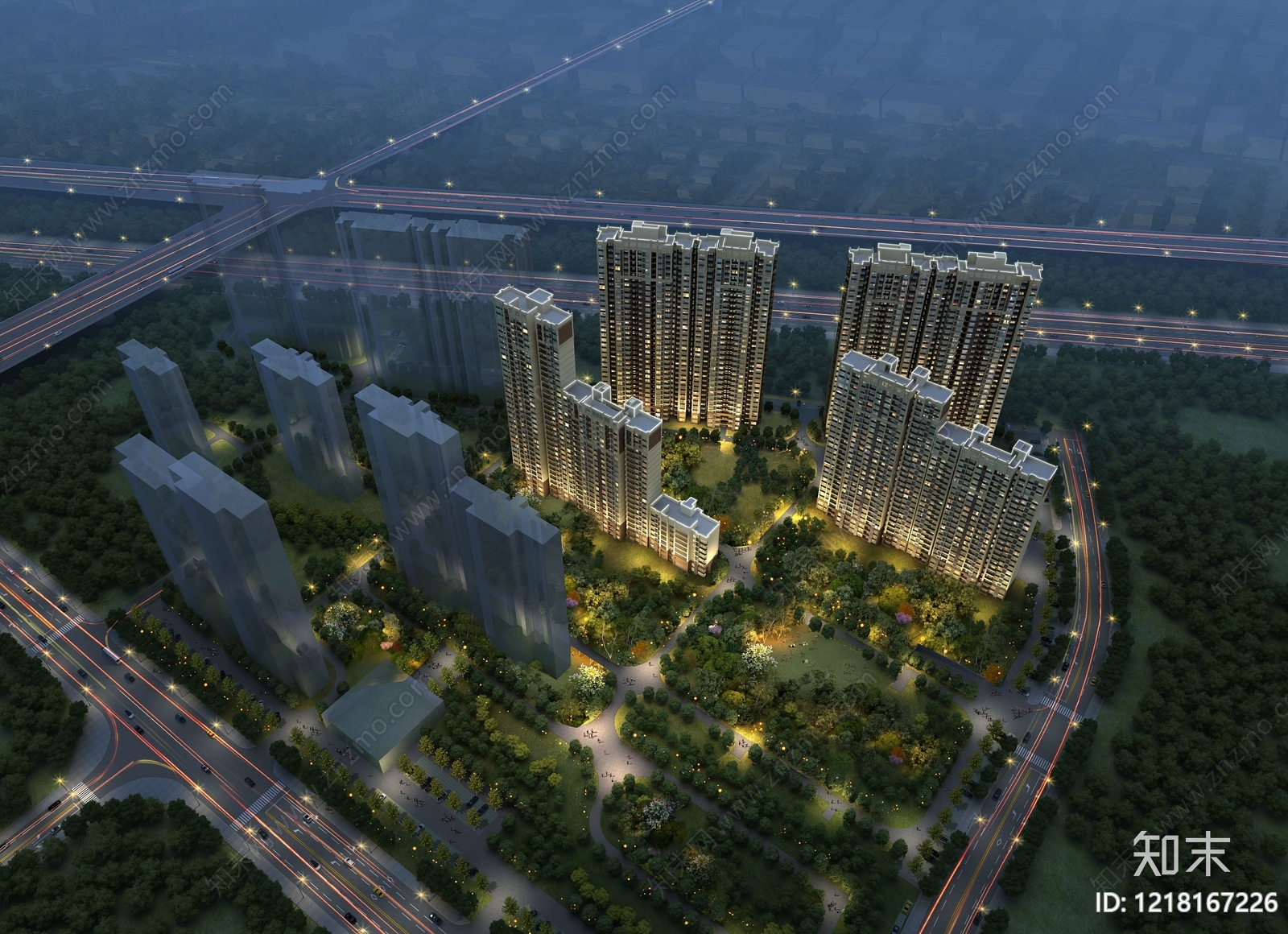 现代主义超高层住宅楼3D模型下载【ID:1218167226】