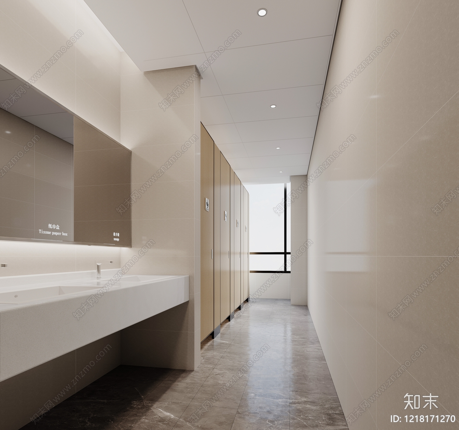 现代简约酒店卫生间SU模型下载【ID:1218171270】