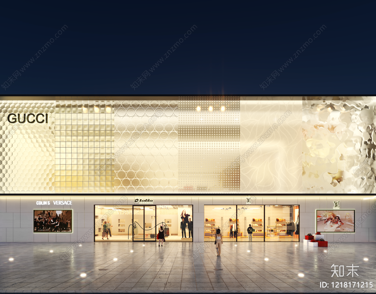 奶油风商业综合体3D模型下载【ID:1218171215】