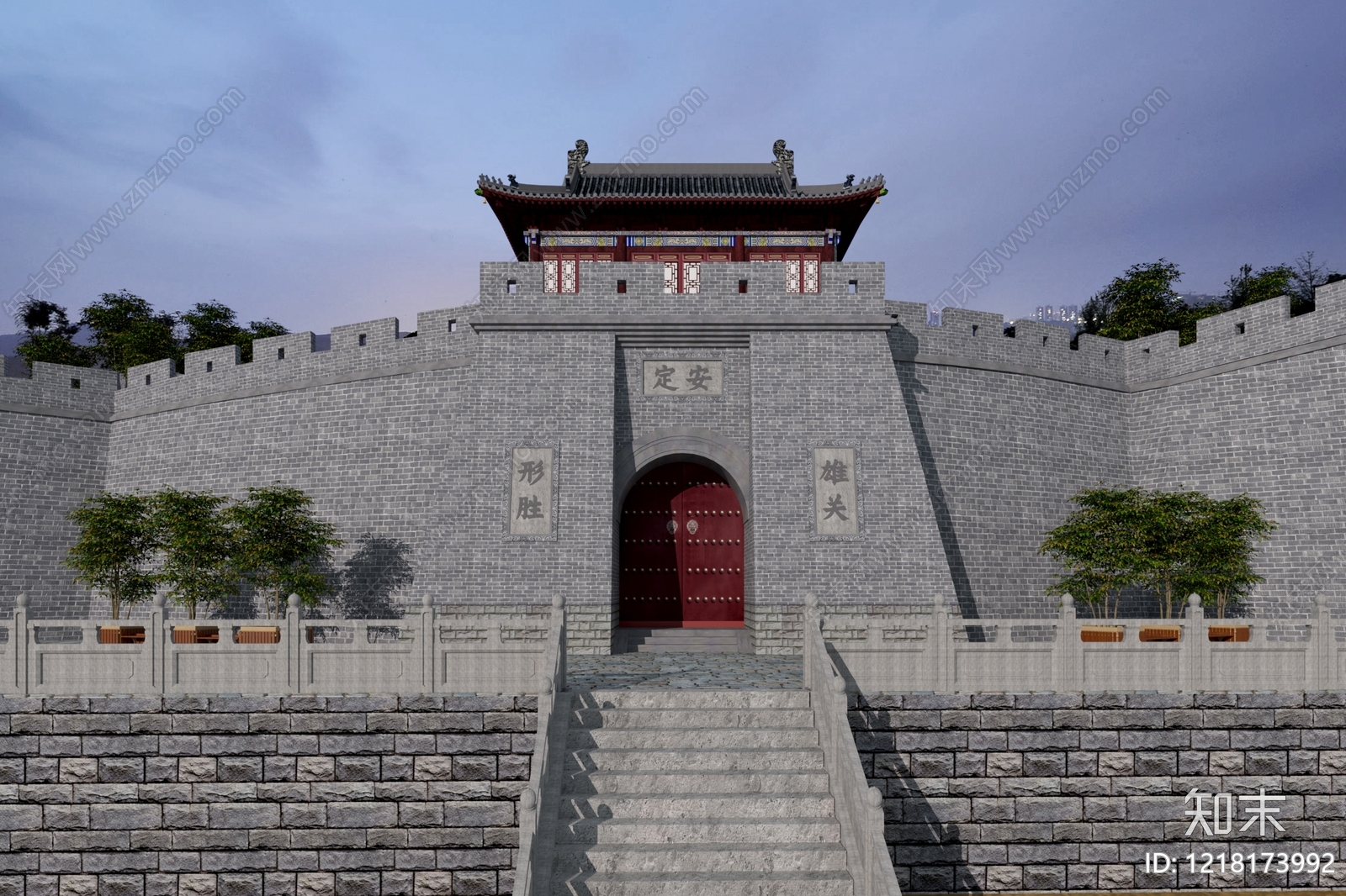 新中式古建3D模型下载【ID:1218173992】