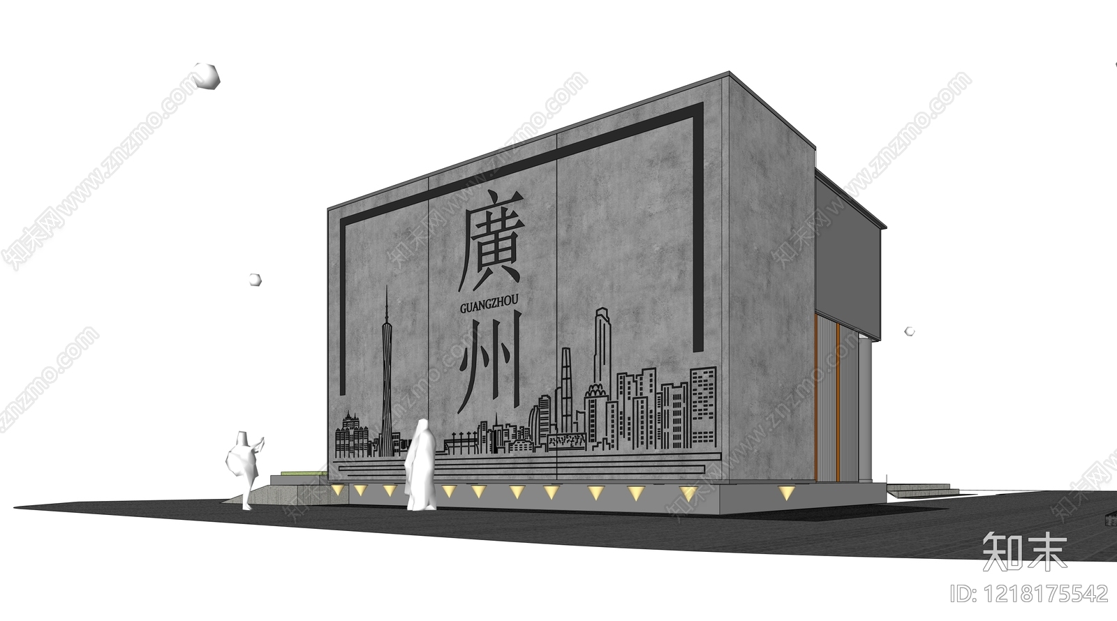 现代主义打卡墙SU模型下载【ID:1218175542】