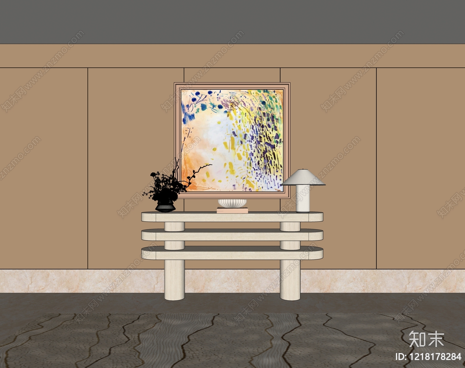 奶油风装饰画SU模型下载【ID:1218178284】