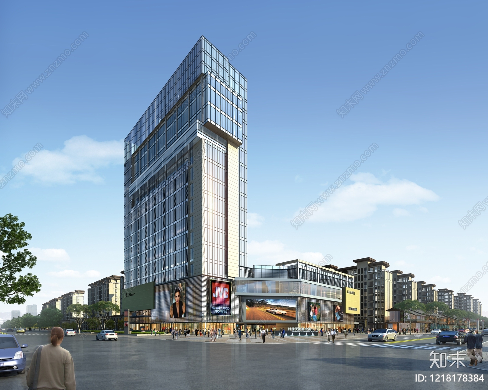 现代主义商业综合体3D模型下载【ID:1218178384】