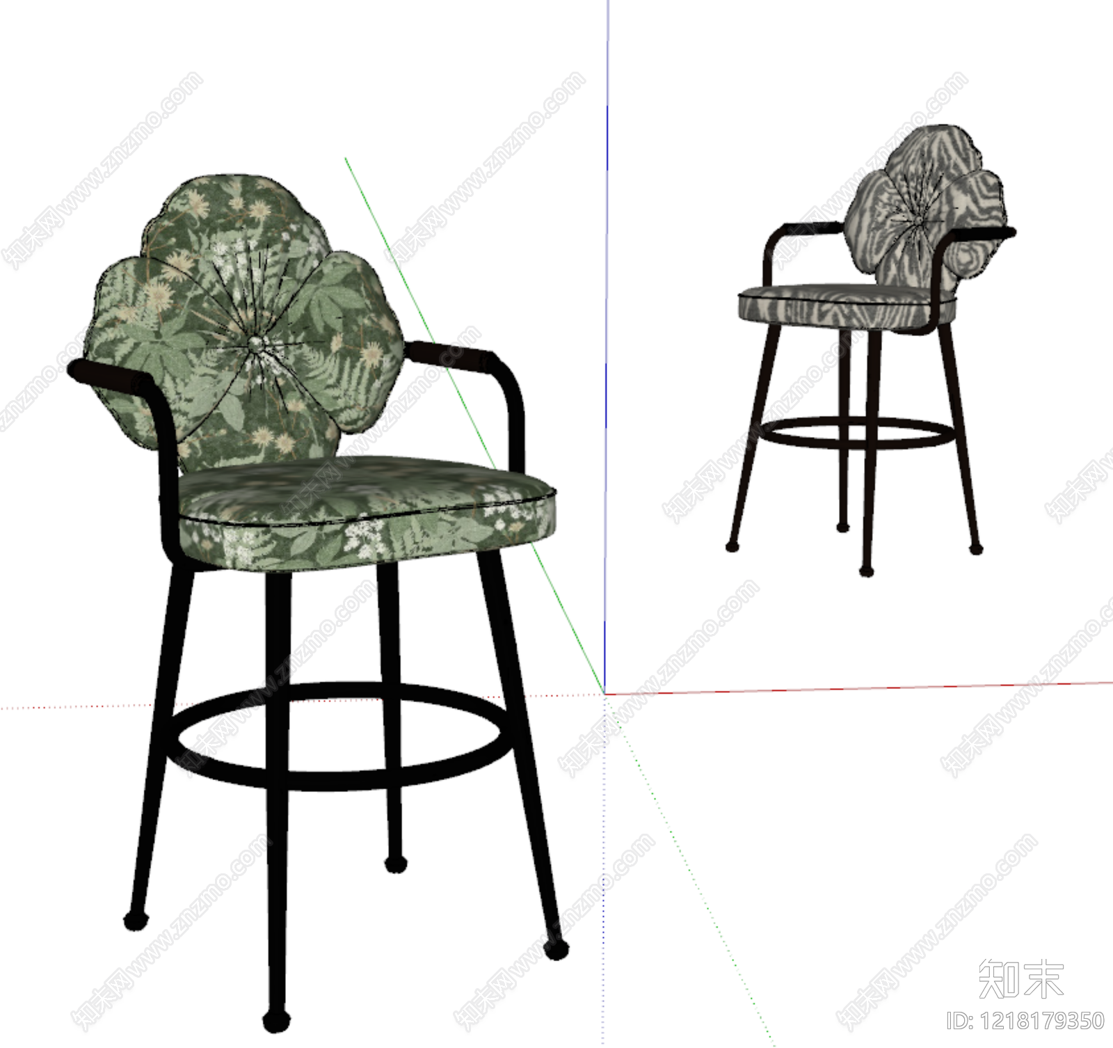 复古吧椅SU模型下载【ID:1218179350】