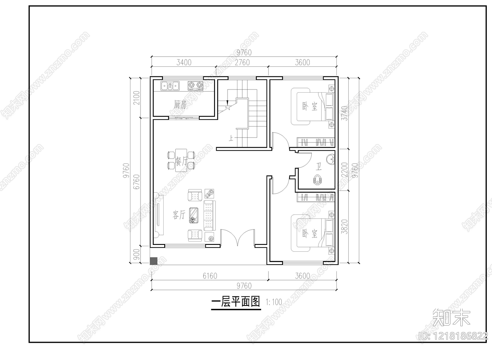 别墅建筑cad施工图下载【ID:1218186822】