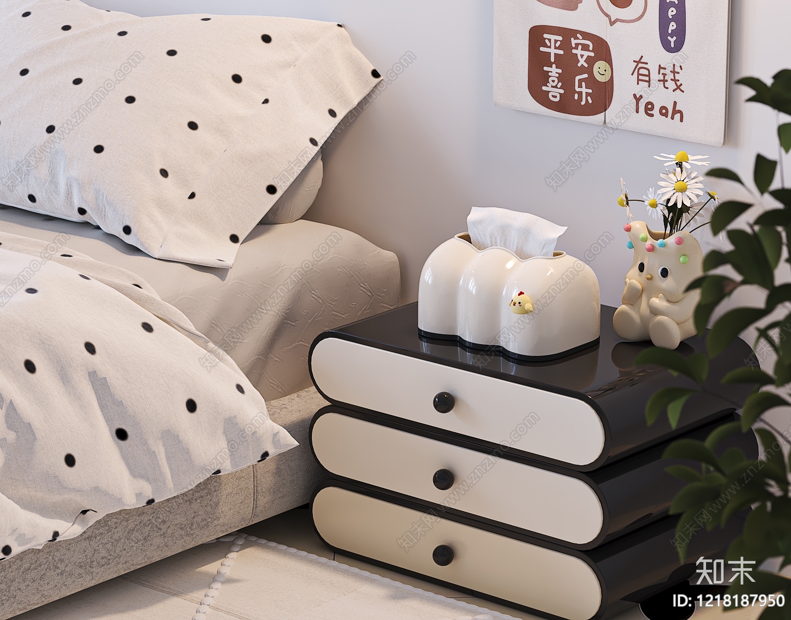 奶油风纸巾盒3D模型下载【ID:1218187950】