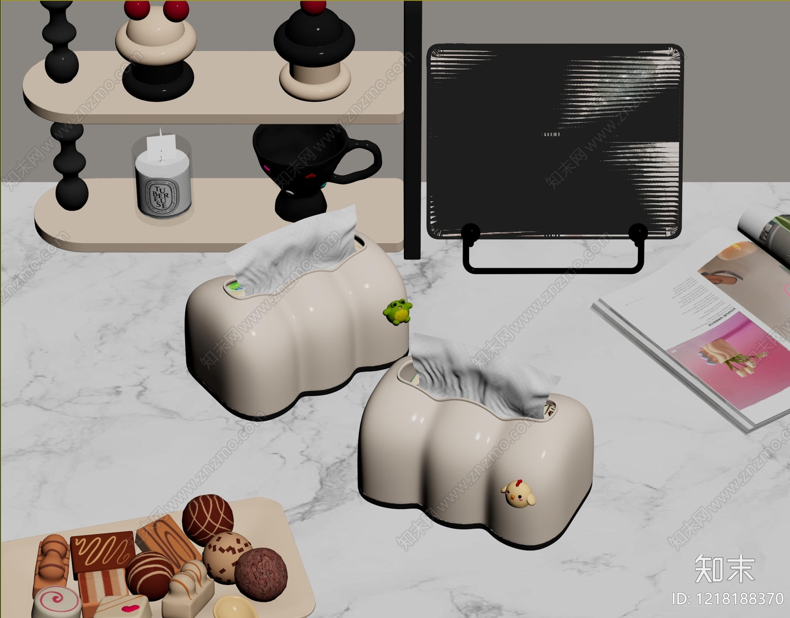 奶油风厨房用品3D模型下载【ID:1218188370】