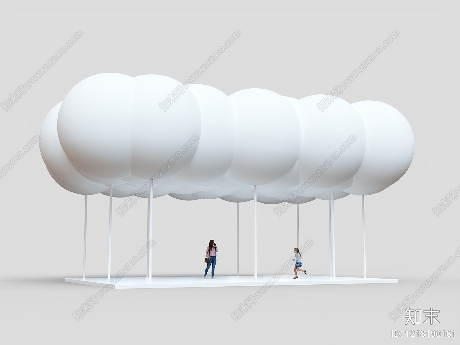 极简主义城市广场装置3D模型渲染效果图