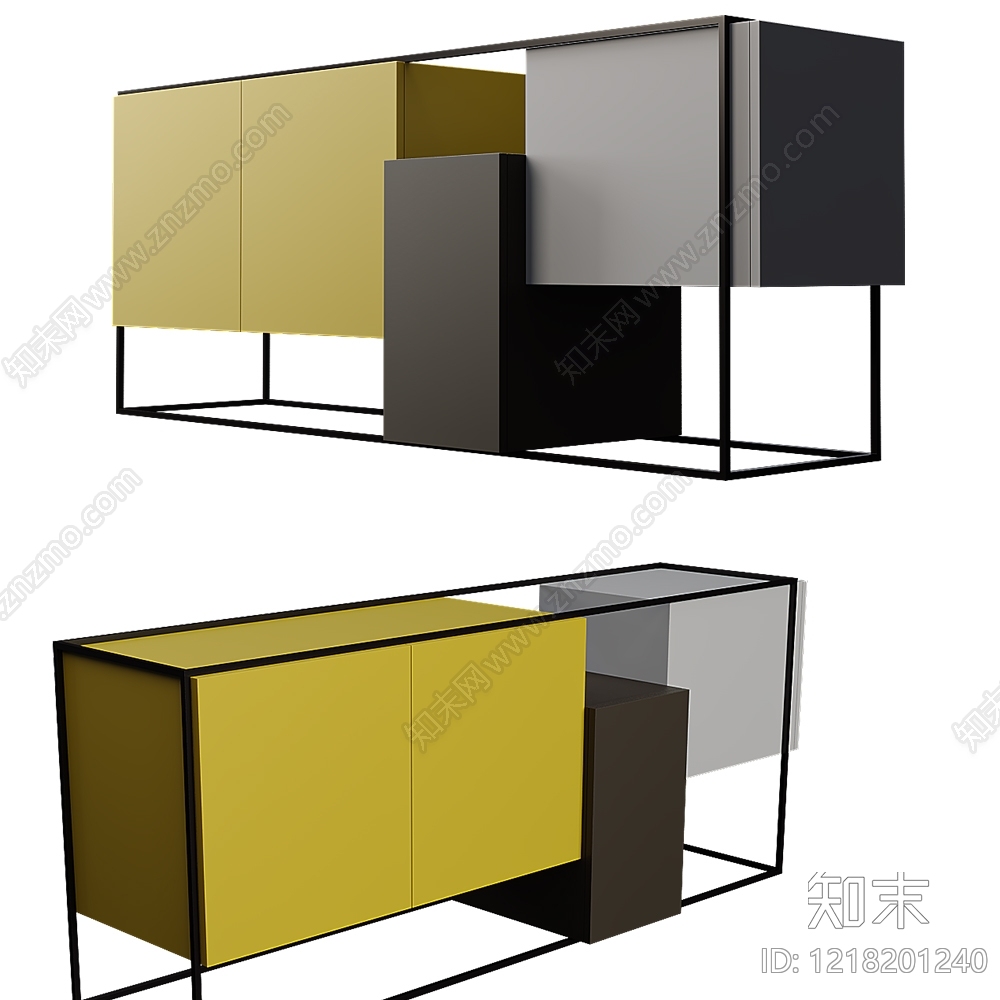 极简主义餐边柜3D模型下载【ID:1218201240】