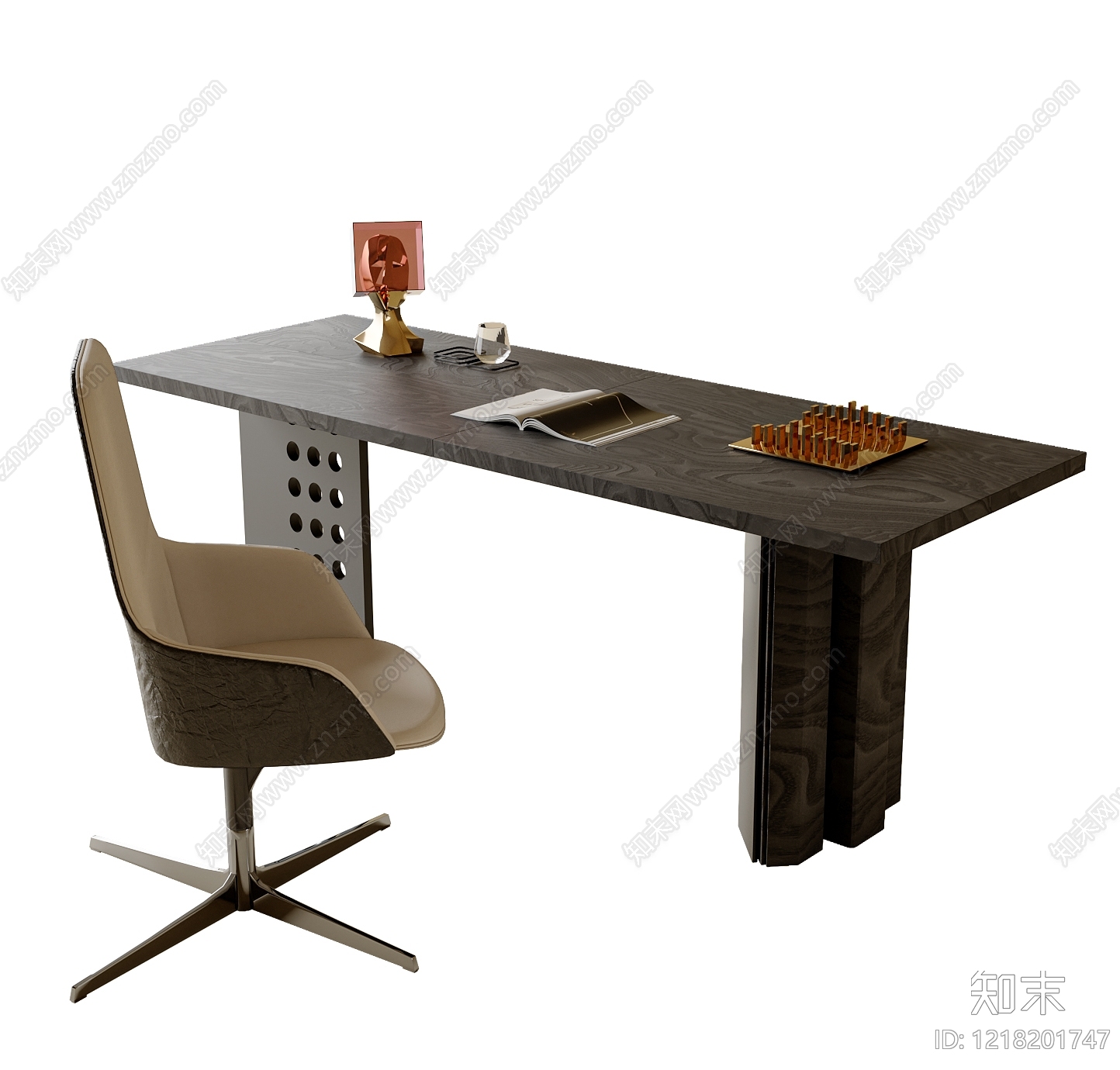 意式极简书桌椅3D模型下载【ID:1218201747】
