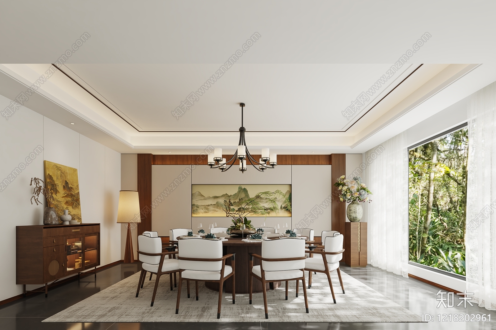 新中式包厢3D模型下载【ID:1218202961】