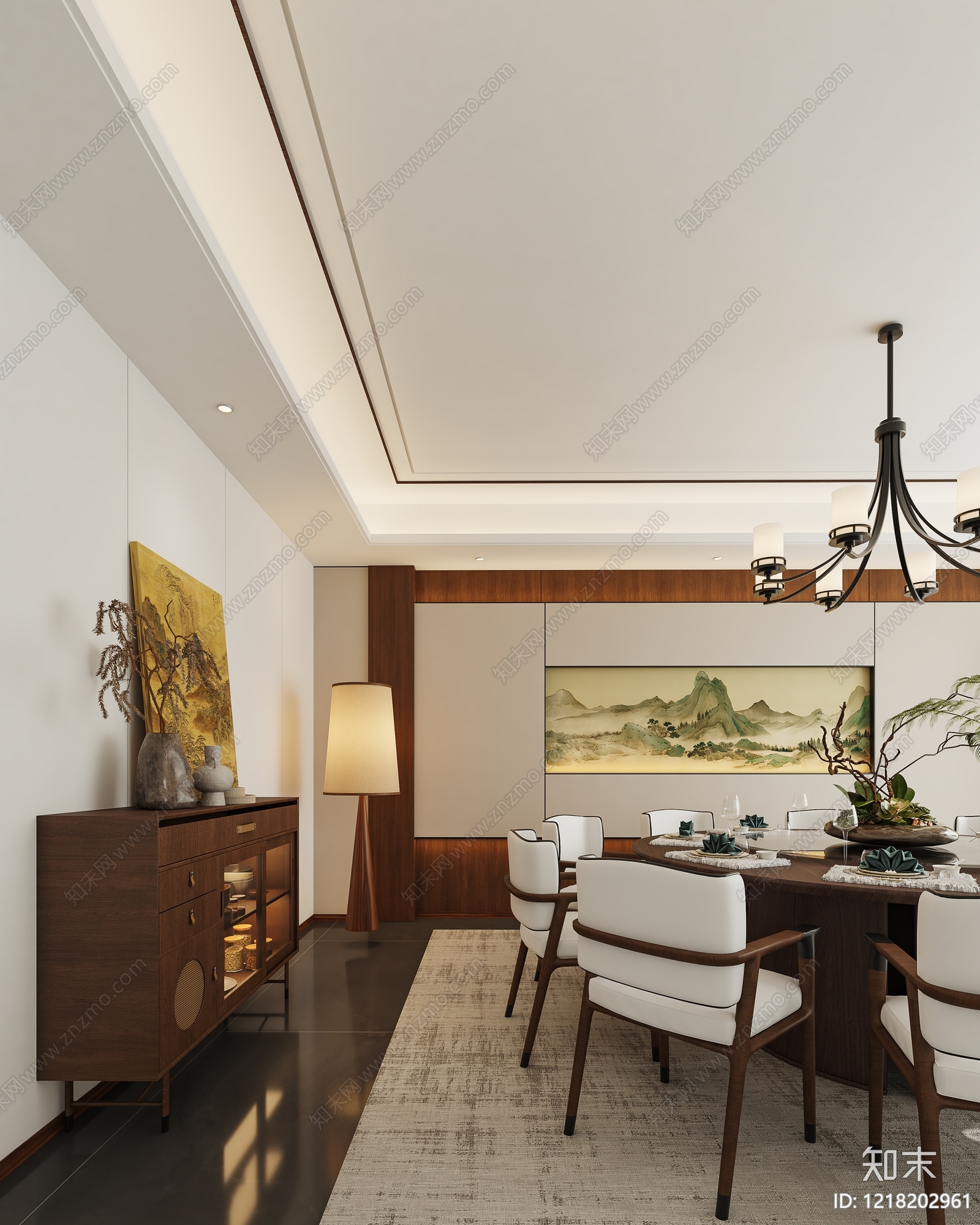 新中式包厢3D模型下载【ID:1218202961】
