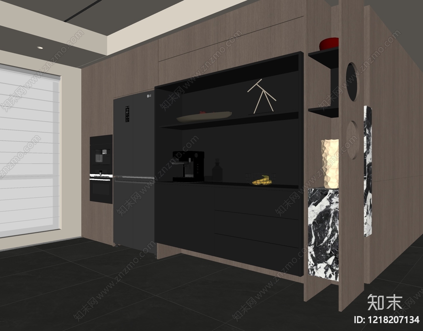 现代简约餐边柜SU模型下载【ID:1218207134】