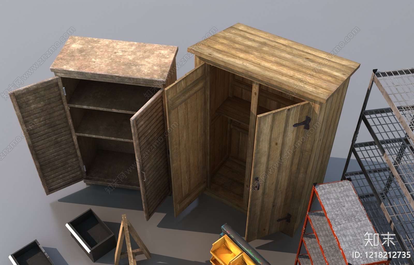 复古工业风工作台3D模型下载【ID:1218212735】