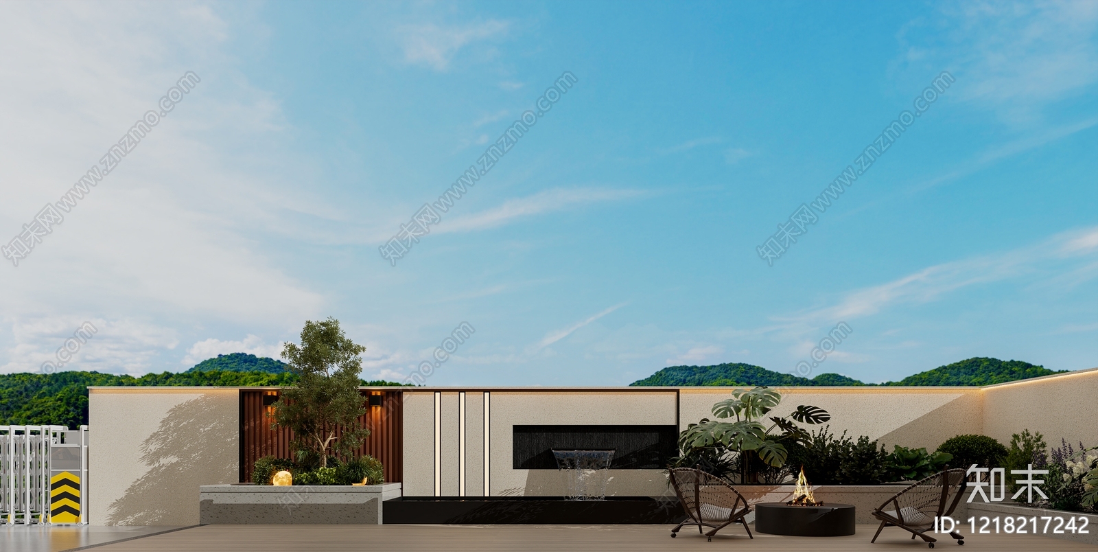 现代简约住宅景观3D模型下载【ID:1218217242】