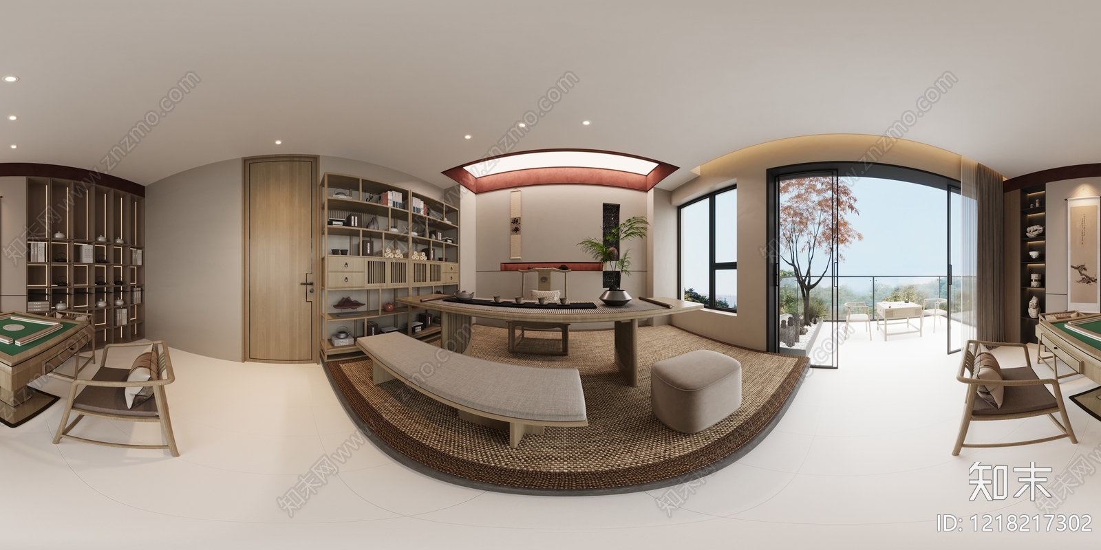 新中式茶室3D模型下载【ID:1218217302】