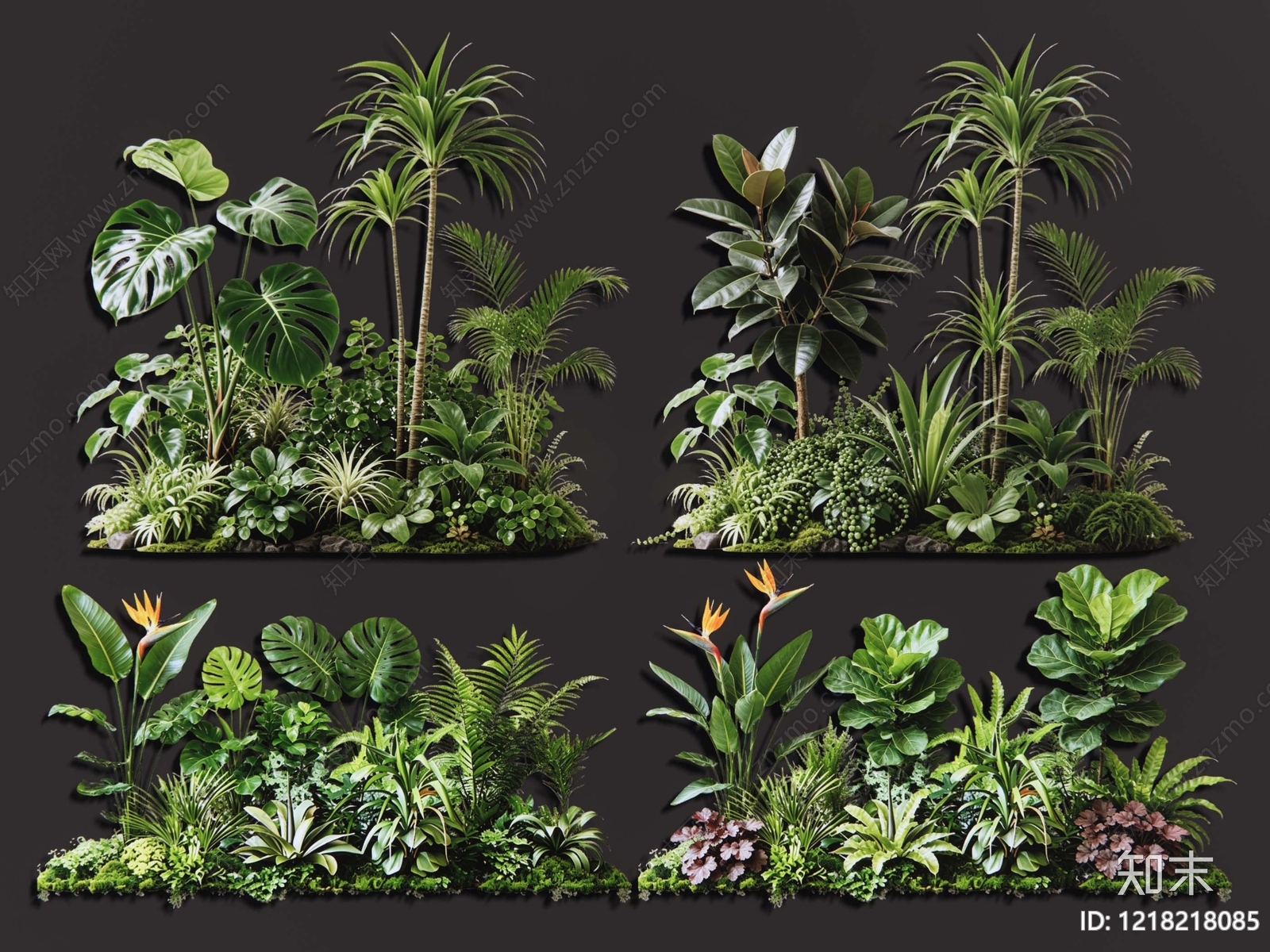 热带植物景观花境SU模型草图