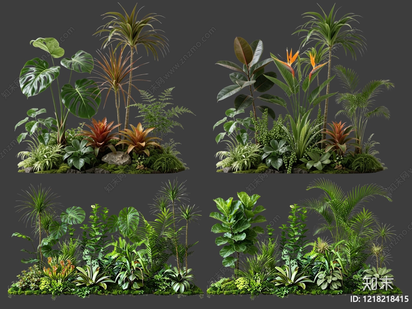 热带绿植景观花境SU模型下载【ID:1218218415】