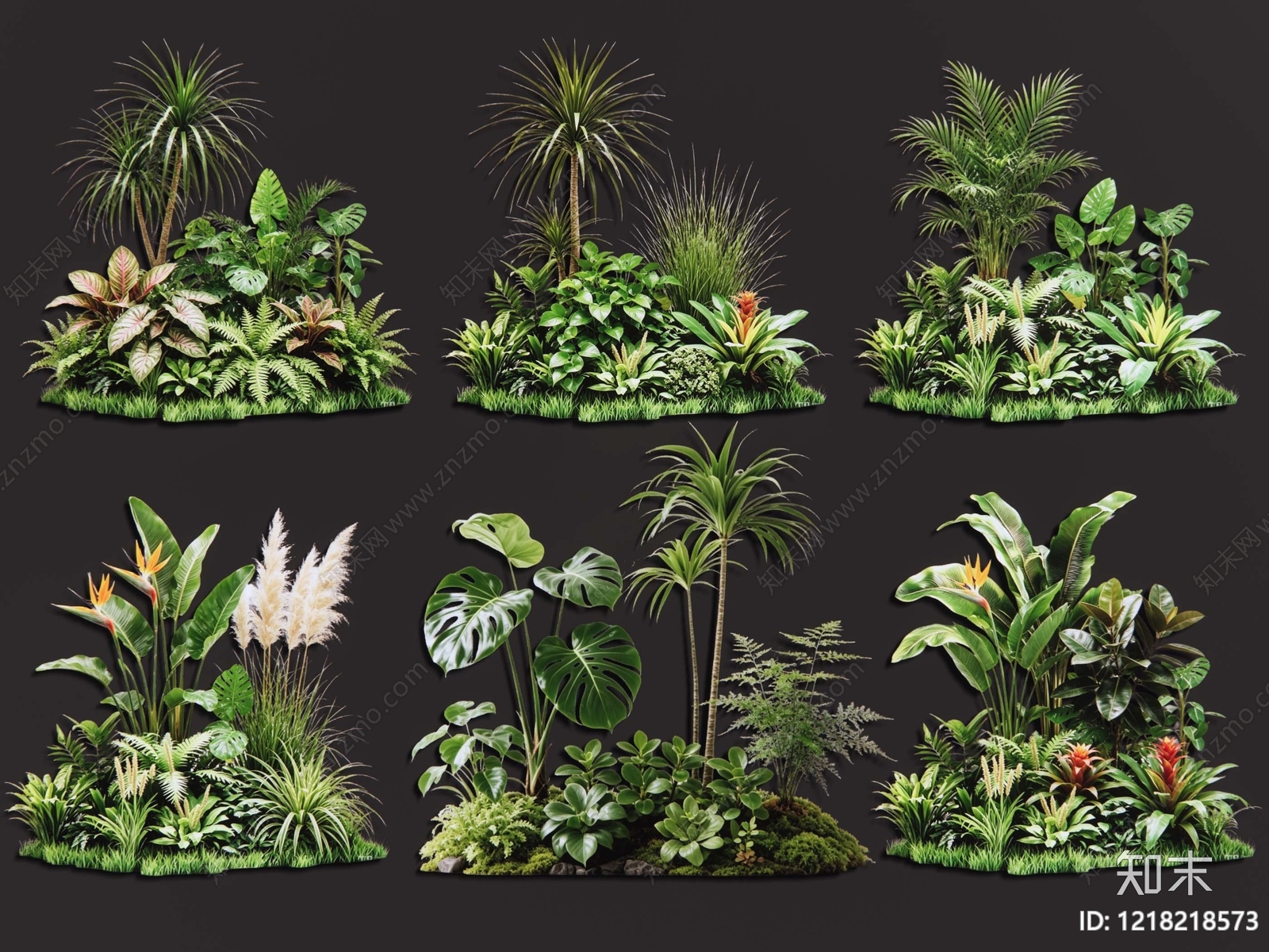 热带植物景观花境SU模型草图