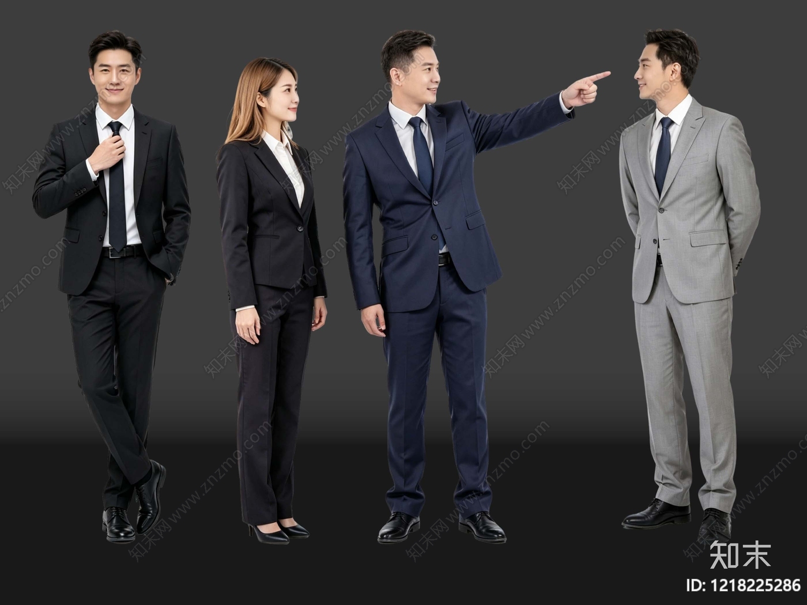 现代商务风多人SU模型下载【ID:1218225286】