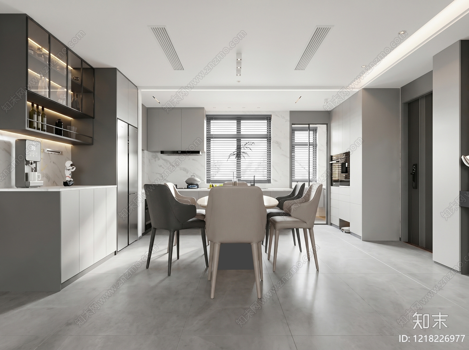 现代简约客餐厅3D模型下载【ID:1218226977】