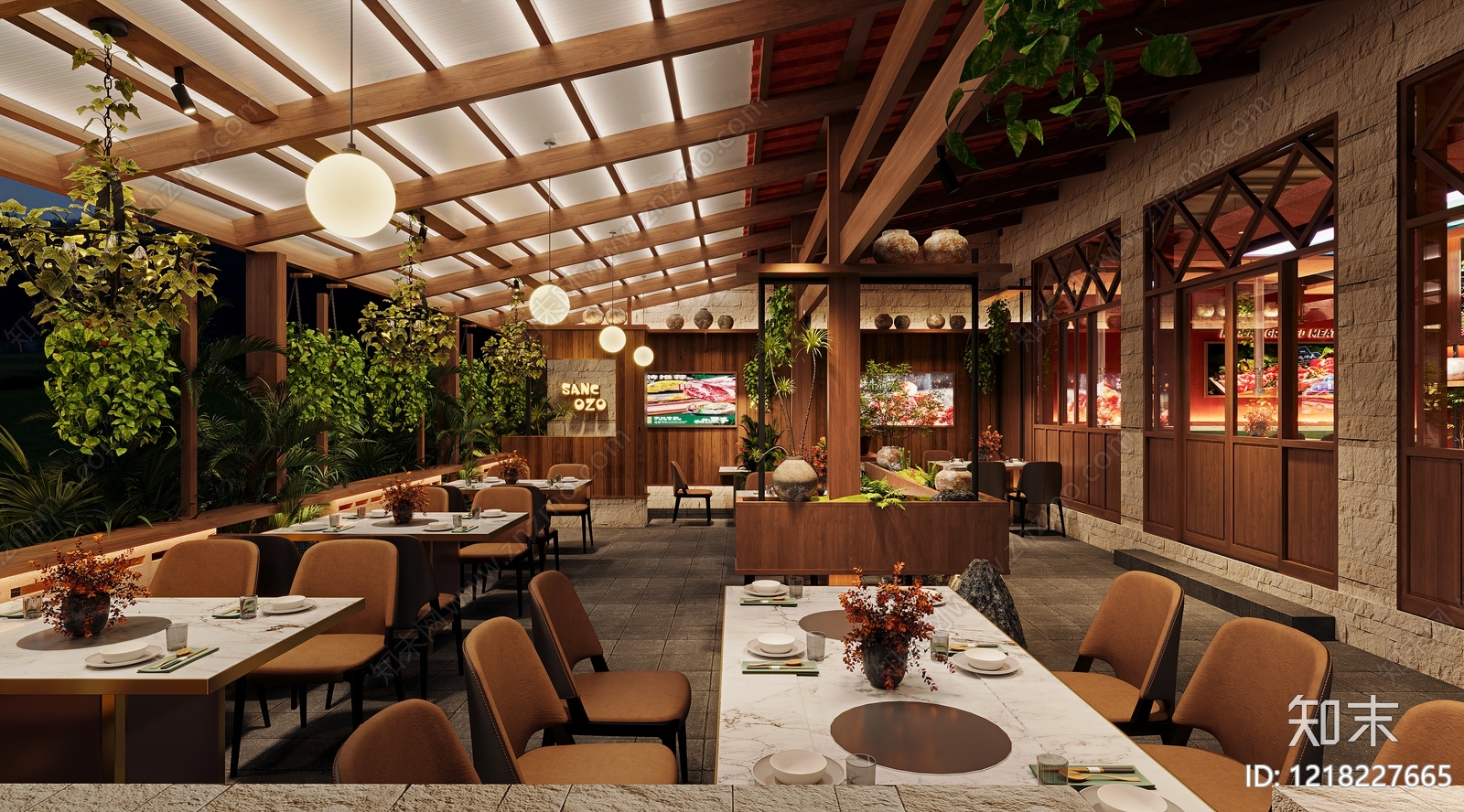 复古烤肉店3D模型下载【ID:1218227665】