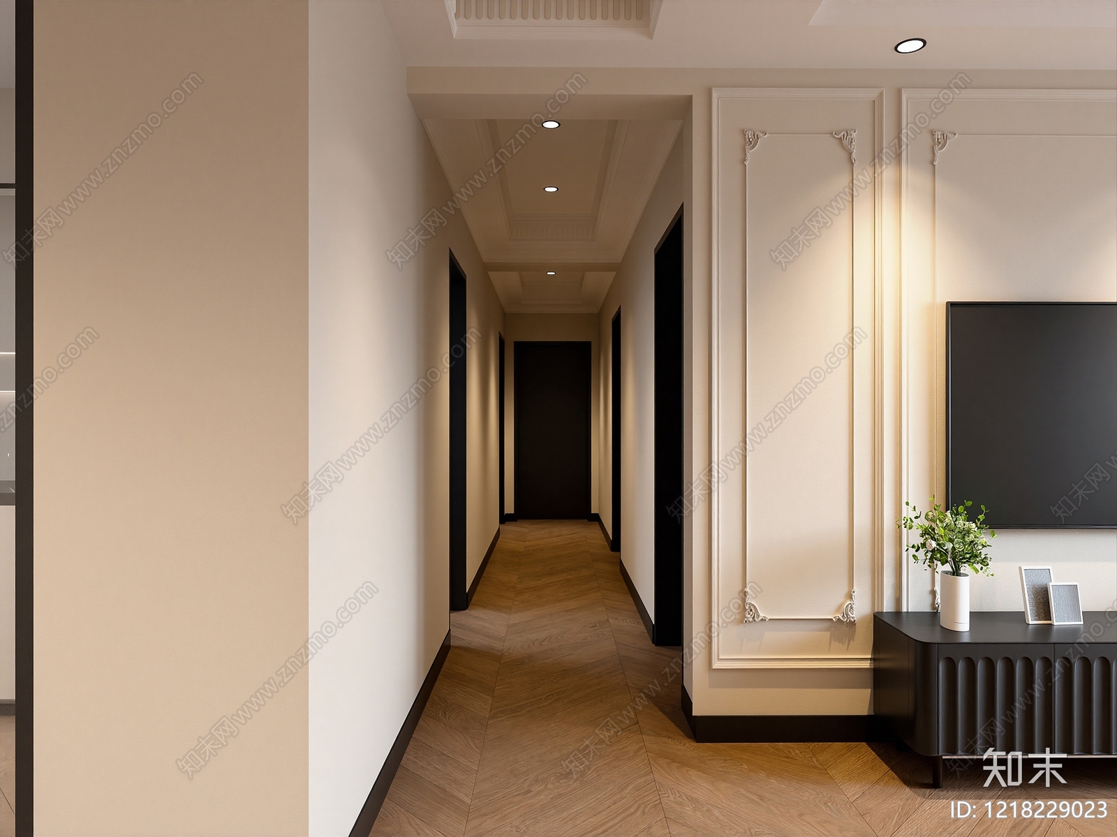 法式轻奢客餐厅3D模型下载【ID:1218229023】