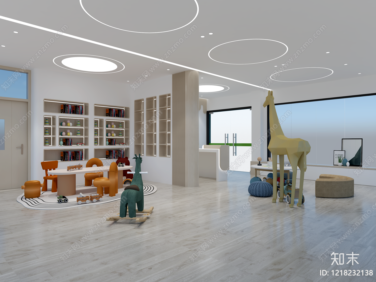 奶油风幼儿园3D模型下载【ID:1218232138】