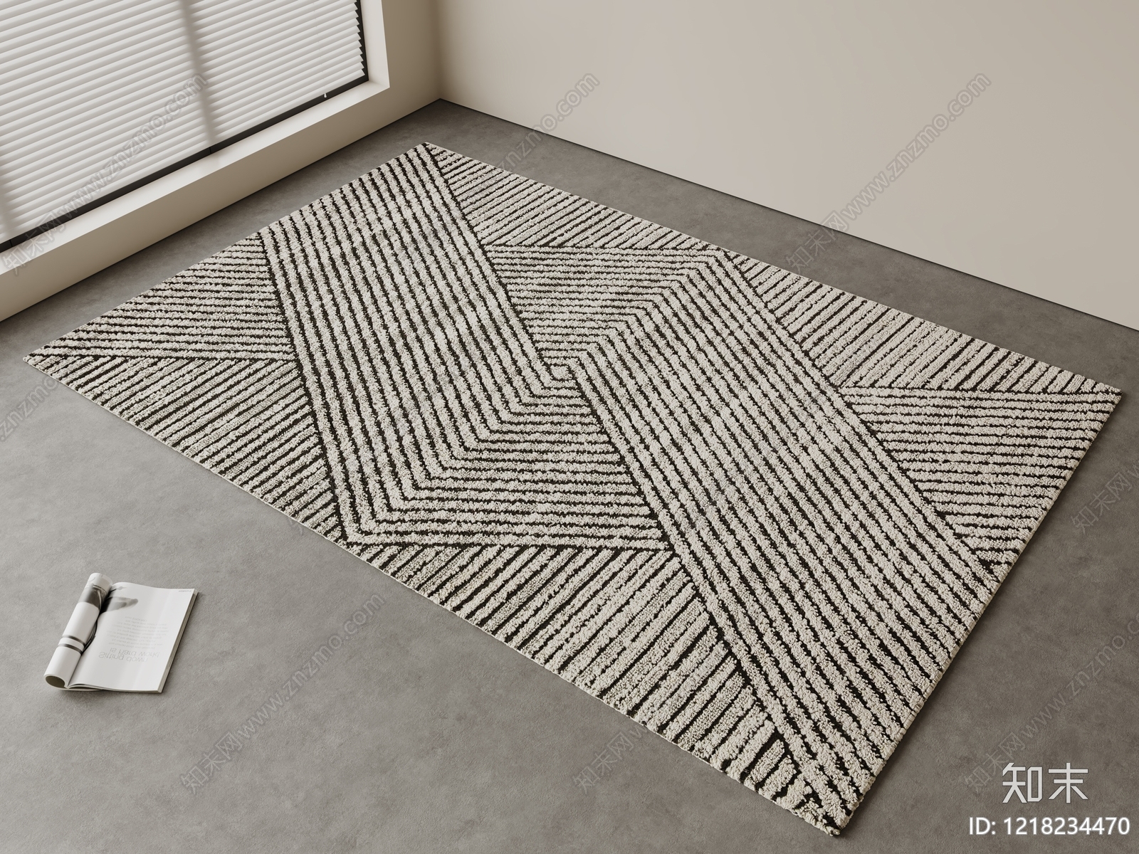 现代简约地毯3D模型下载【ID:1218234470】