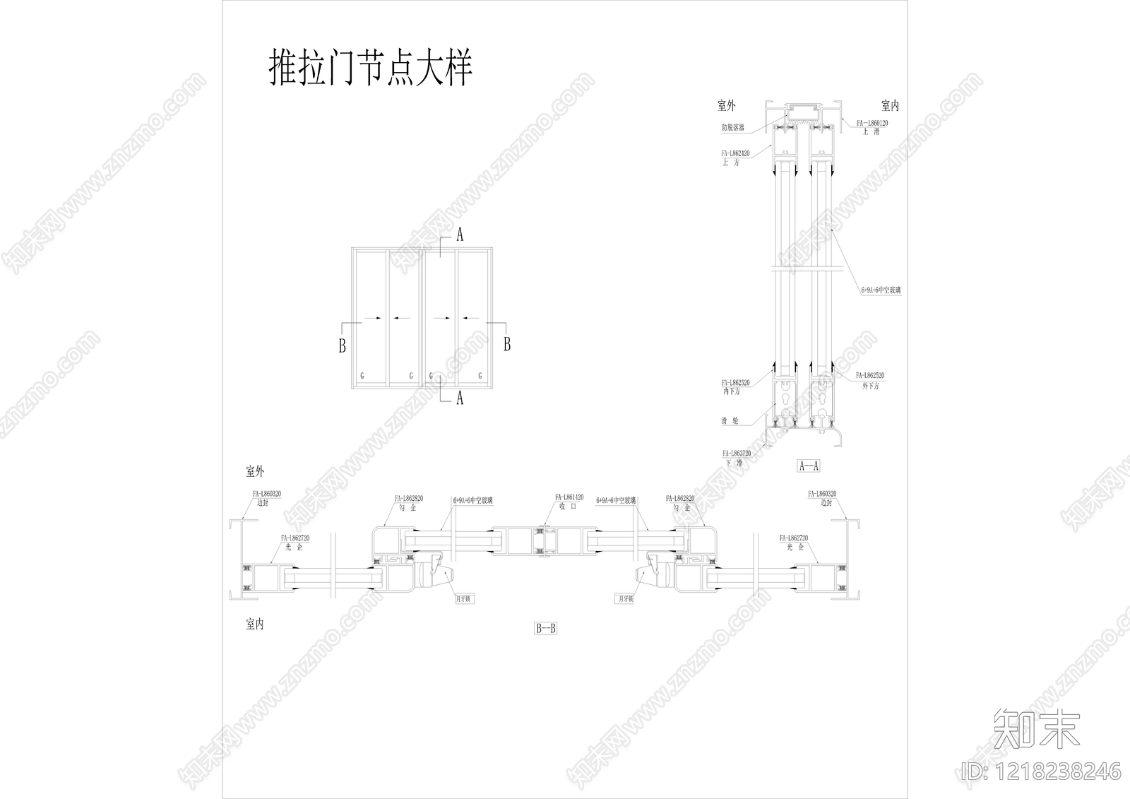 综合门节点cad施工图下载【ID:1218238246】