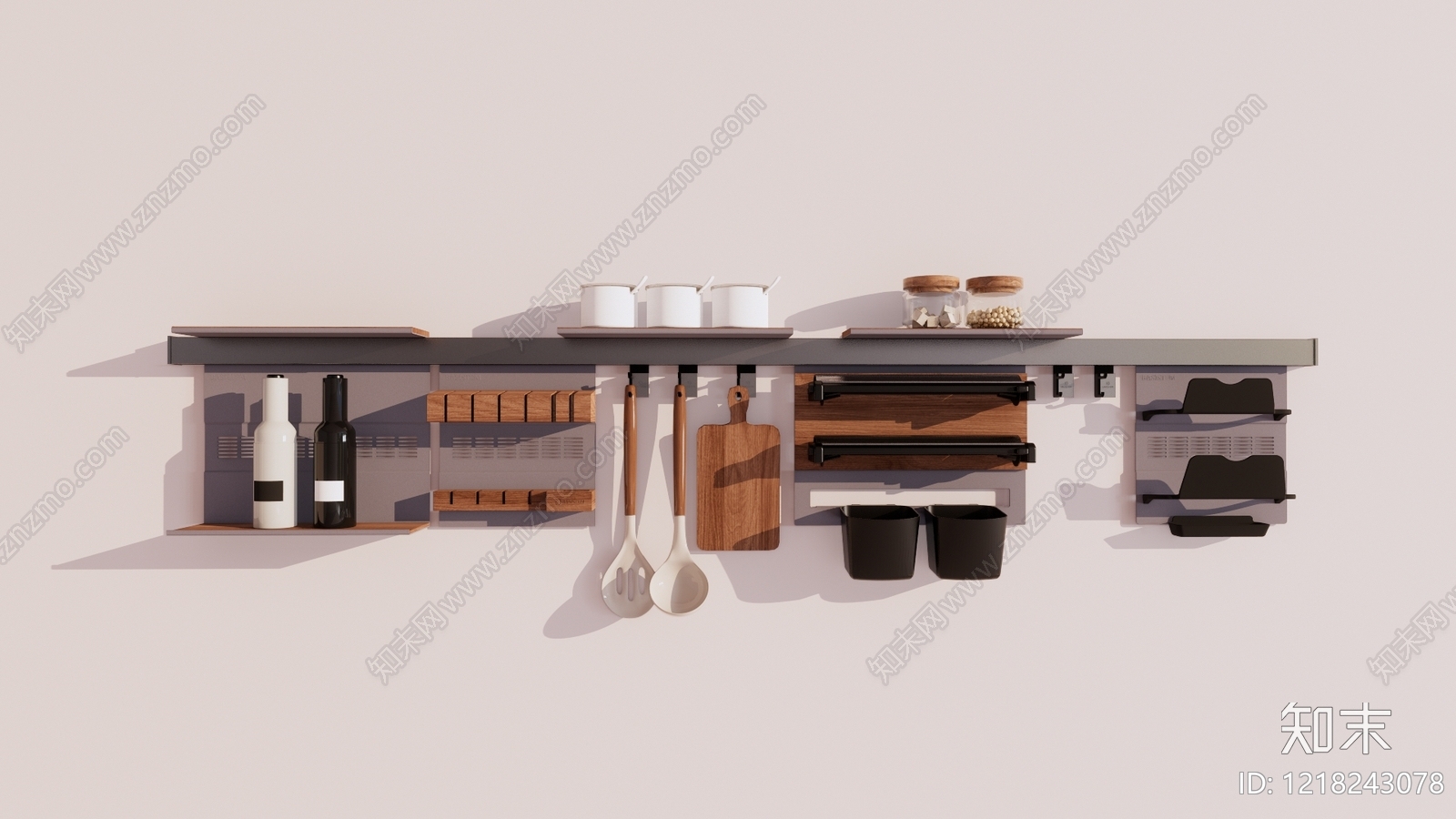 现代简约厨房用品组合SU模型下载【ID:1218243078】