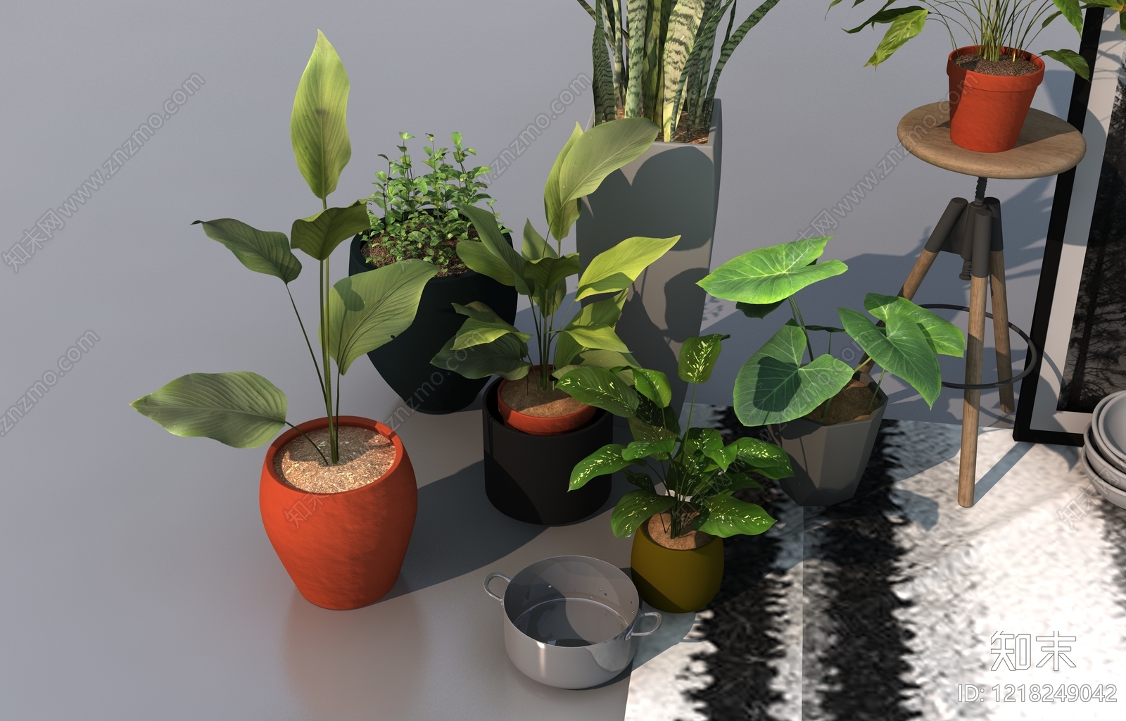 北欧盆栽3D模型下载【ID:1218249042】