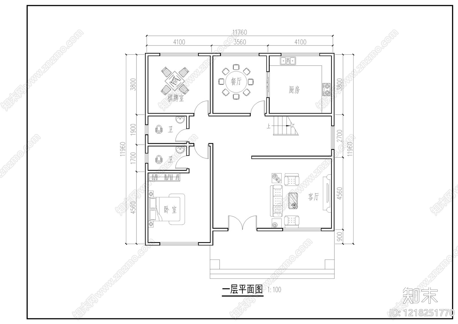 别墅建筑cad施工图下载【ID:1218251770】