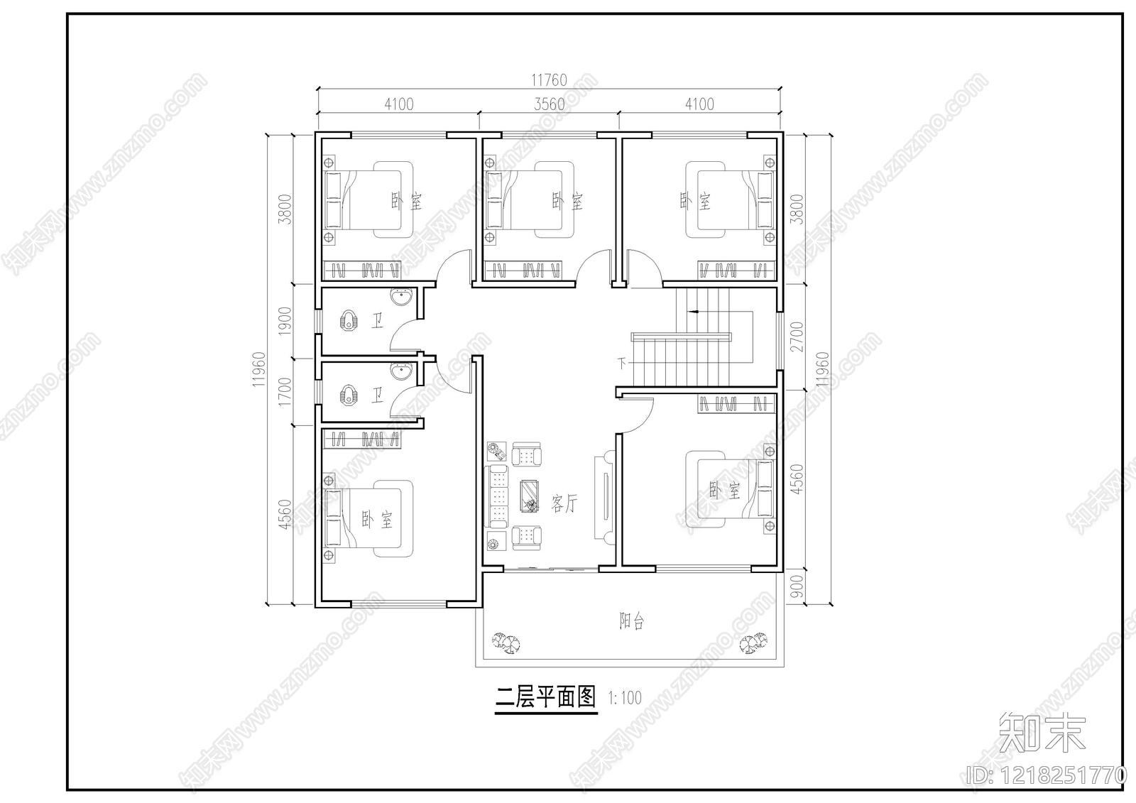 别墅建筑cad施工图下载【ID:1218251770】