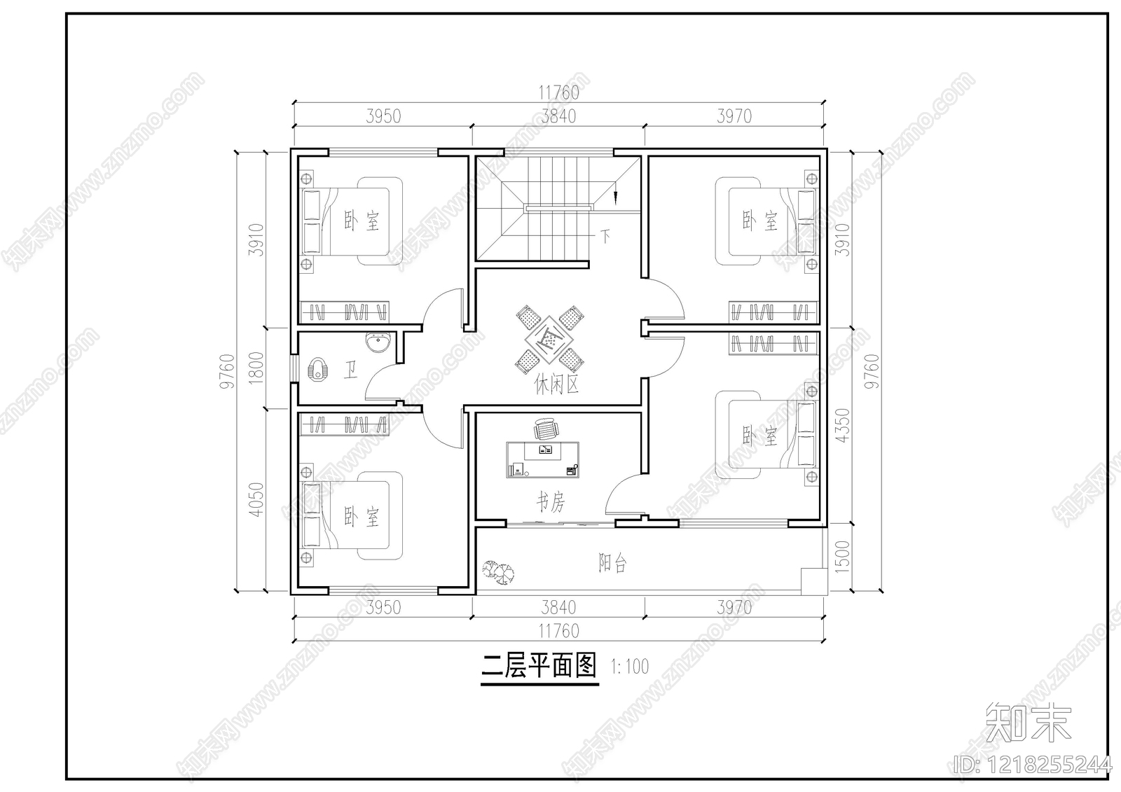 别墅建筑cad施工图下载【ID:1218255244】