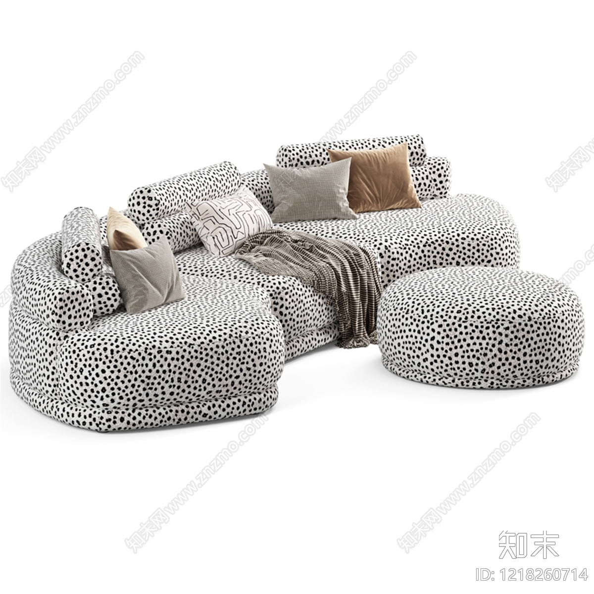 现代轻奢沙发组合3D模型下载【ID:1218260714】
